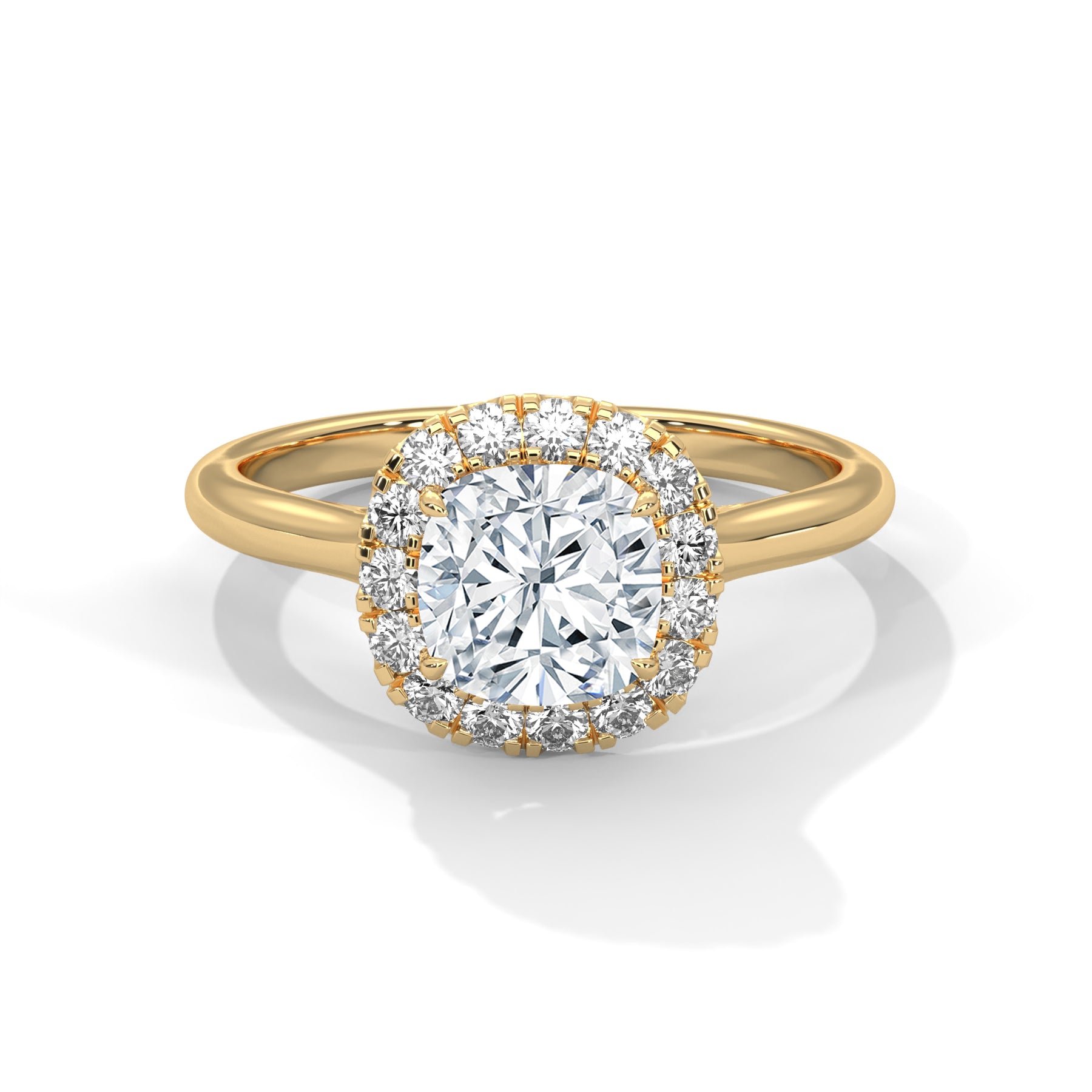14K Yellow Gold 18K Yellow Gold Cushion