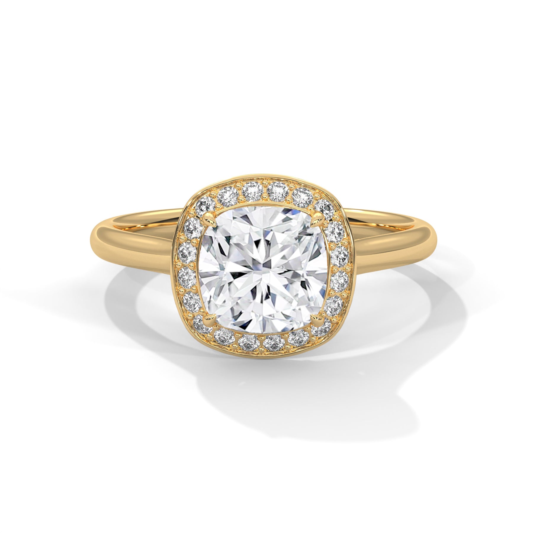14K Yellow Gold 18K Yellow Gold Cushion