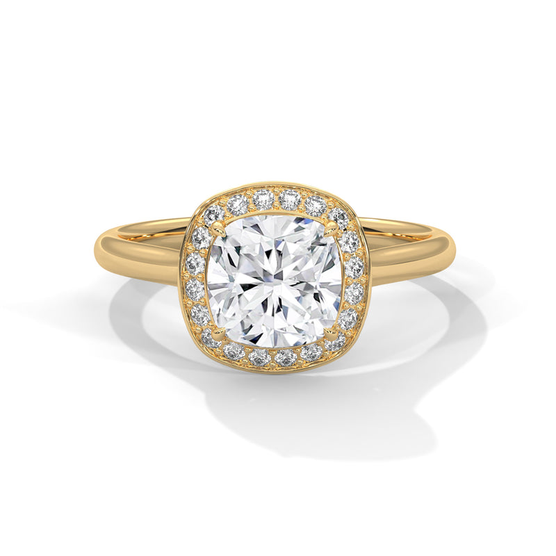 14K Yellow Gold 18K Yellow Gold Cushion