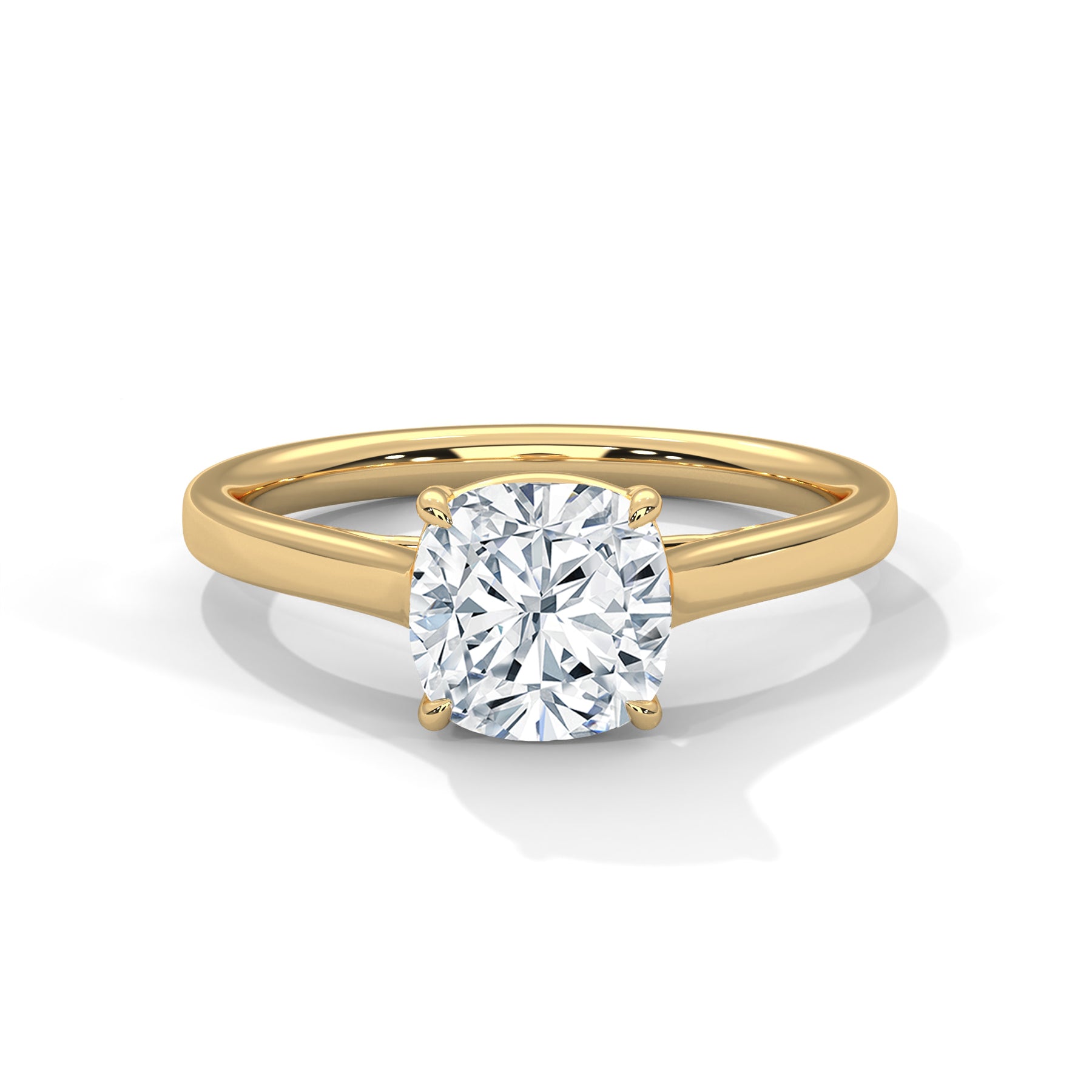 14K Yellow Gold 18K Yellow Gold Cushion