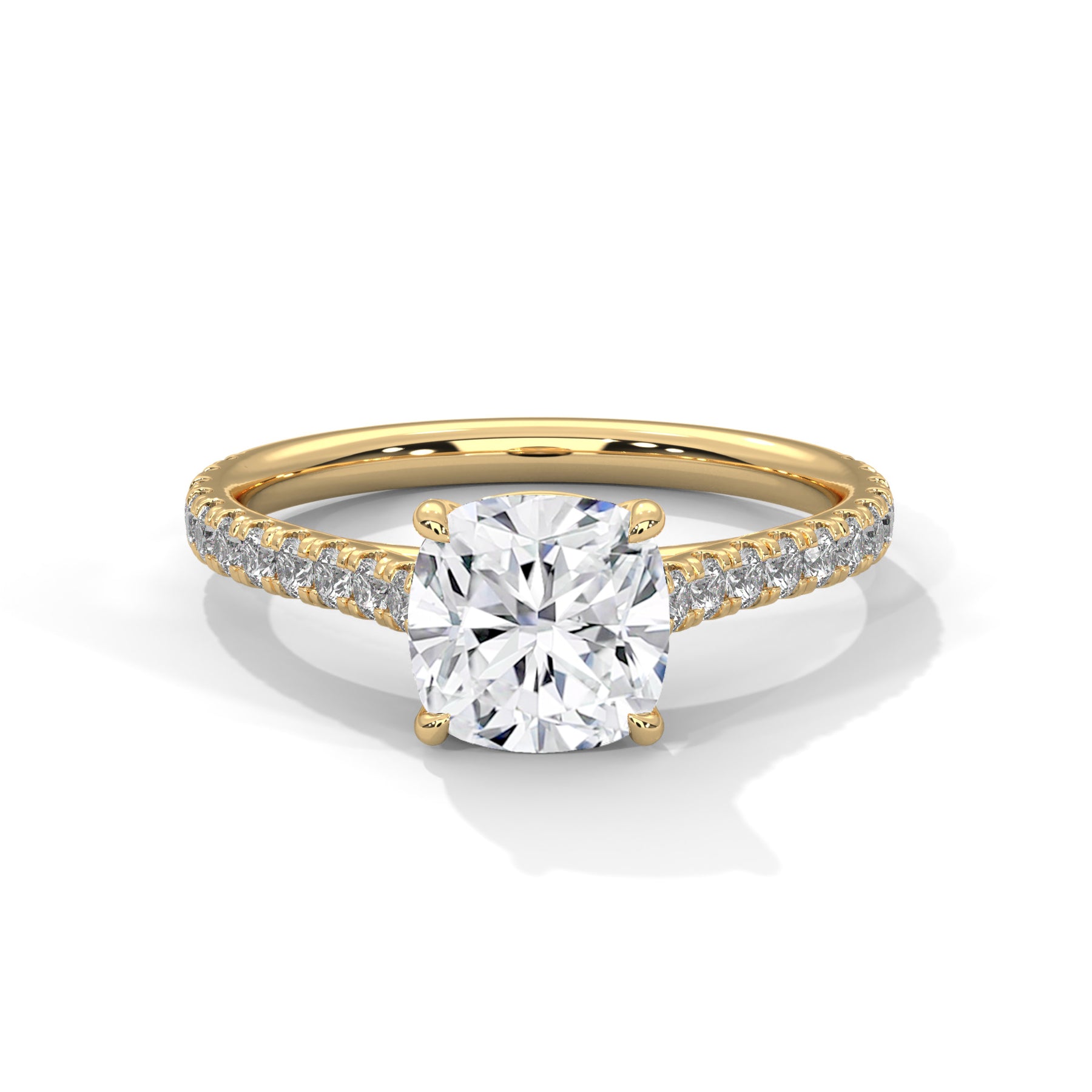 14K Yellow Gold 18K Yellow Gold Cushion
