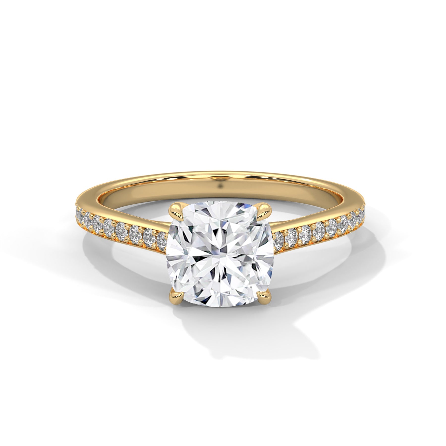 14K Yellow Gold 18K Yellow Gold Cushion