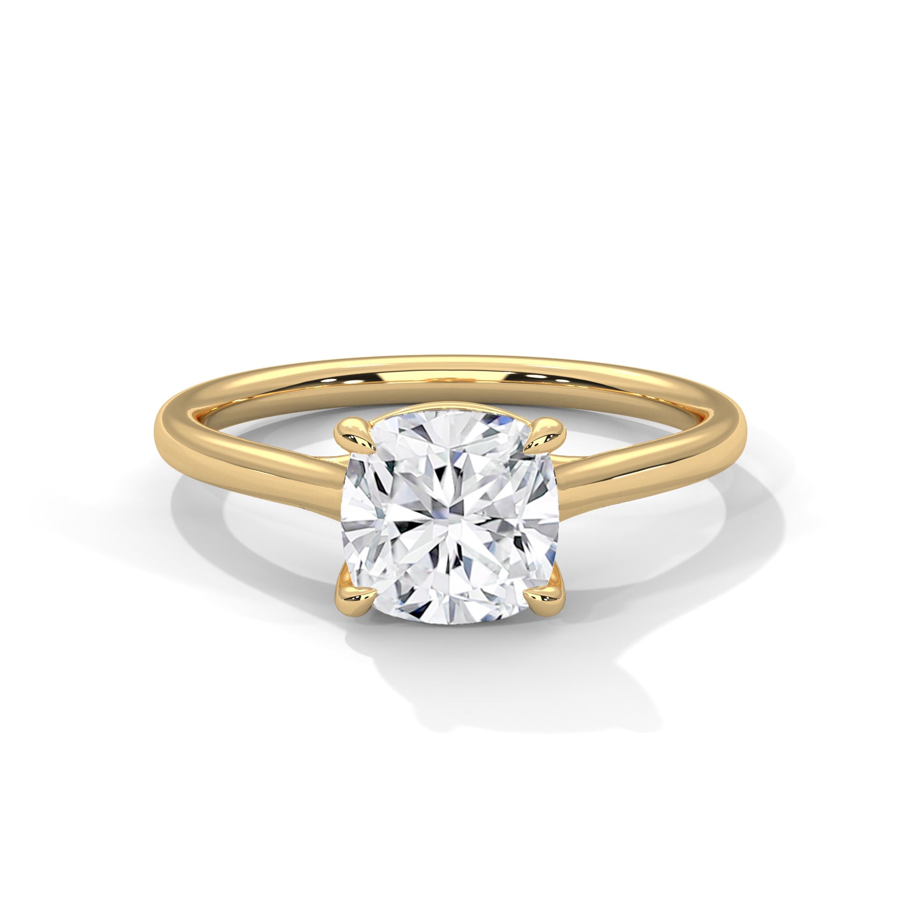 14K Yellow Gold 18K Yellow Gold Cushion