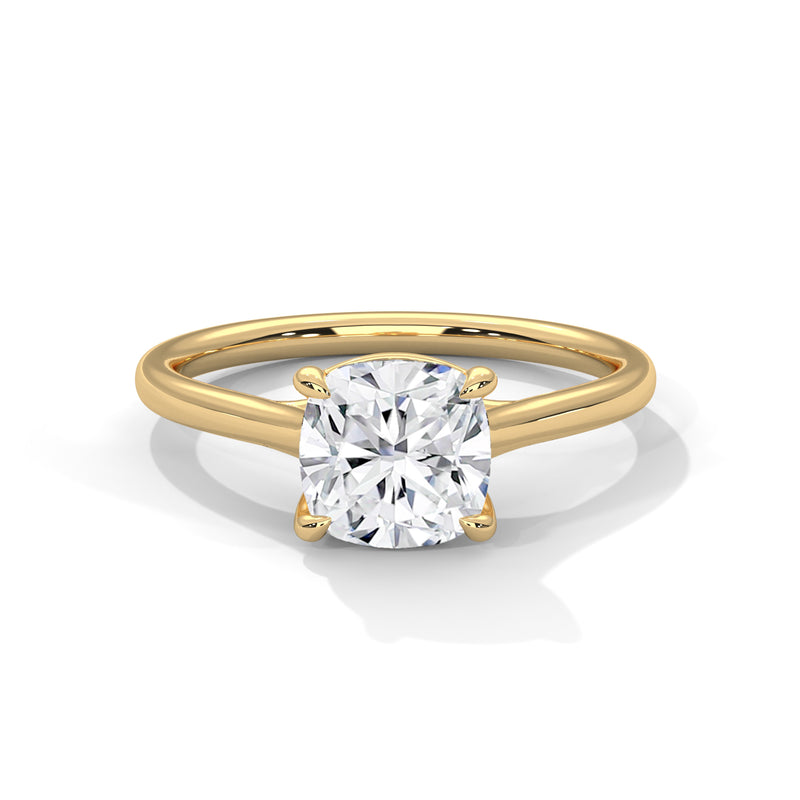 14K Yellow Gold 18K Yellow Gold Cushion