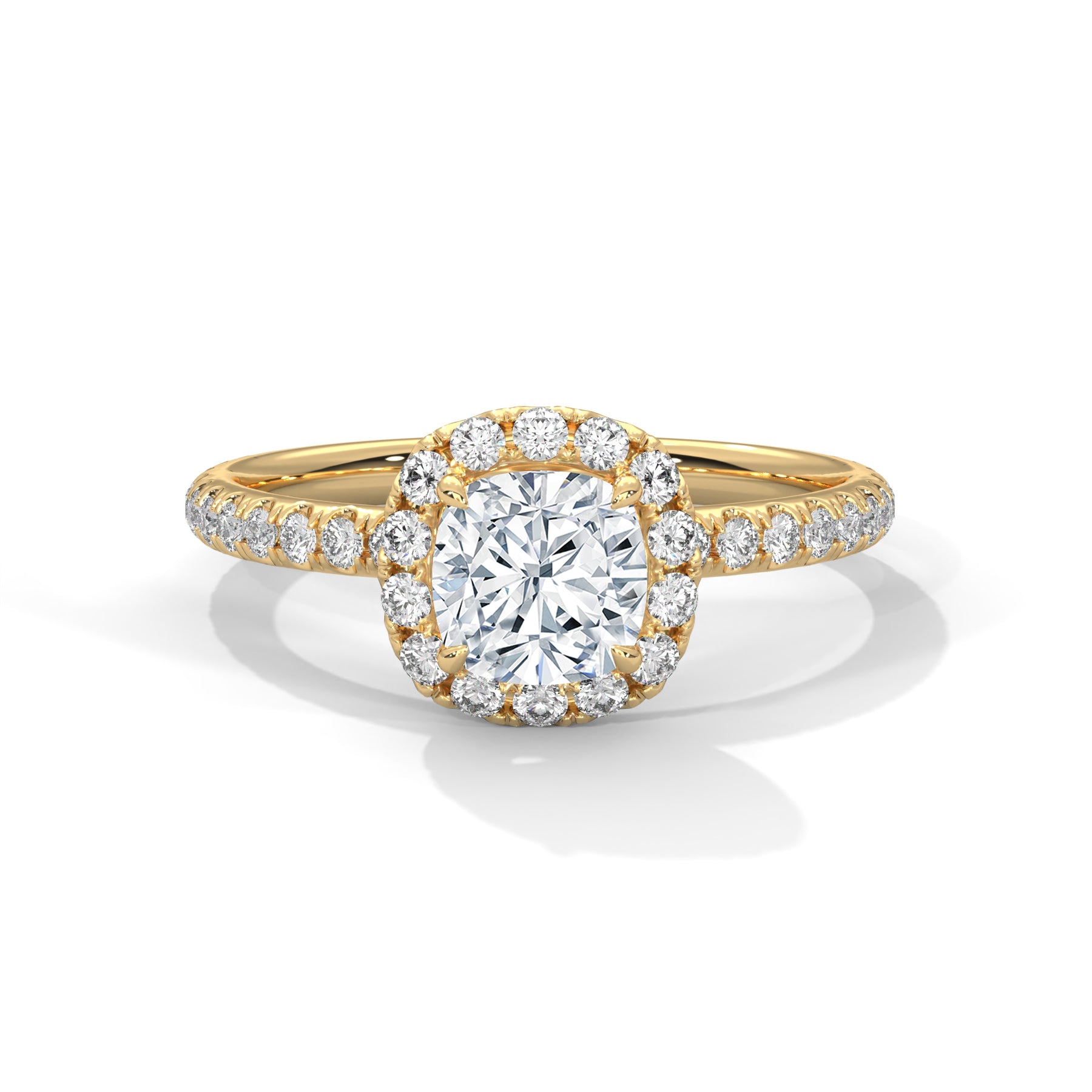 14K Yellow Gold 18K Yellow Gold Cushion
