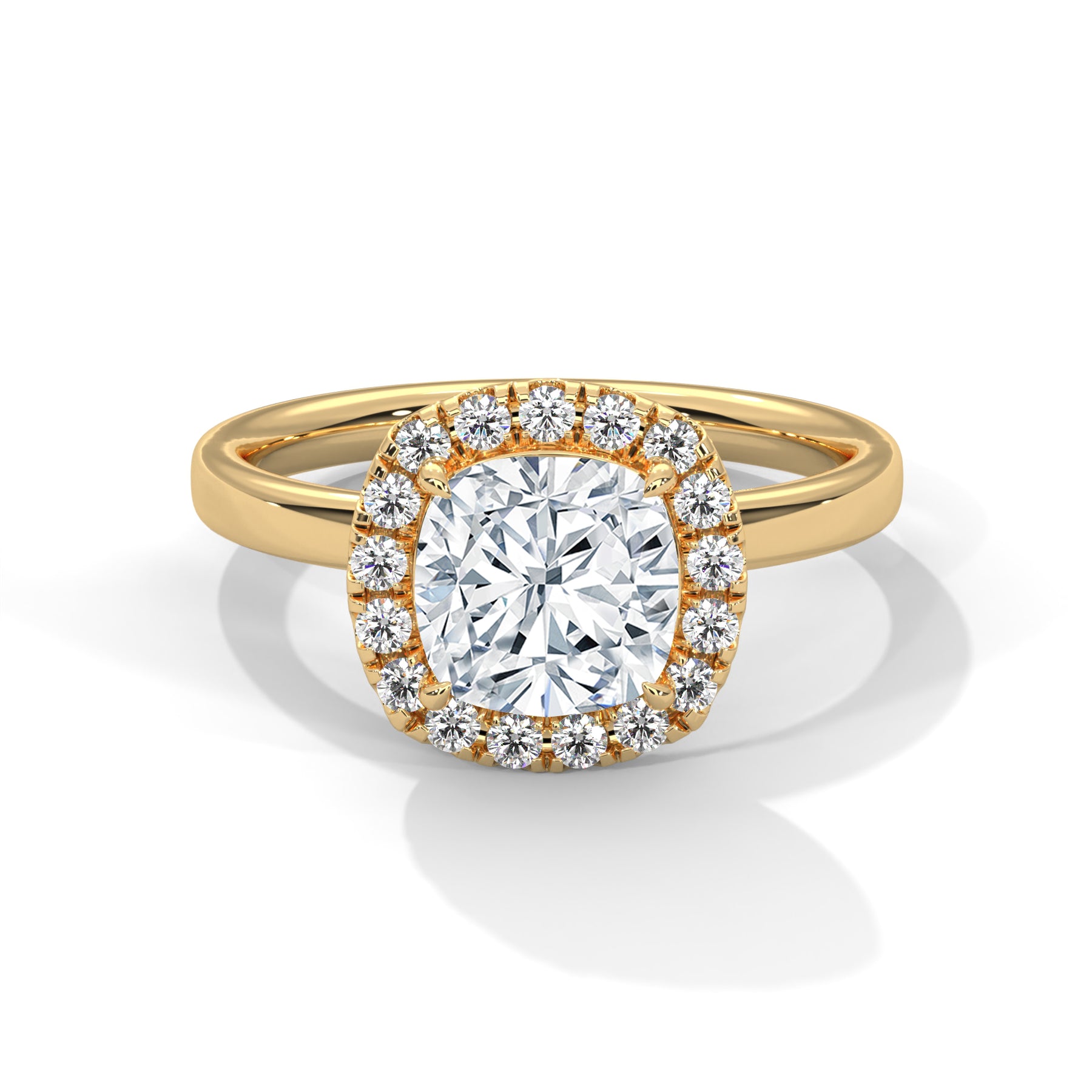 14K Yellow Gold 18K Yellow Gold Cushion