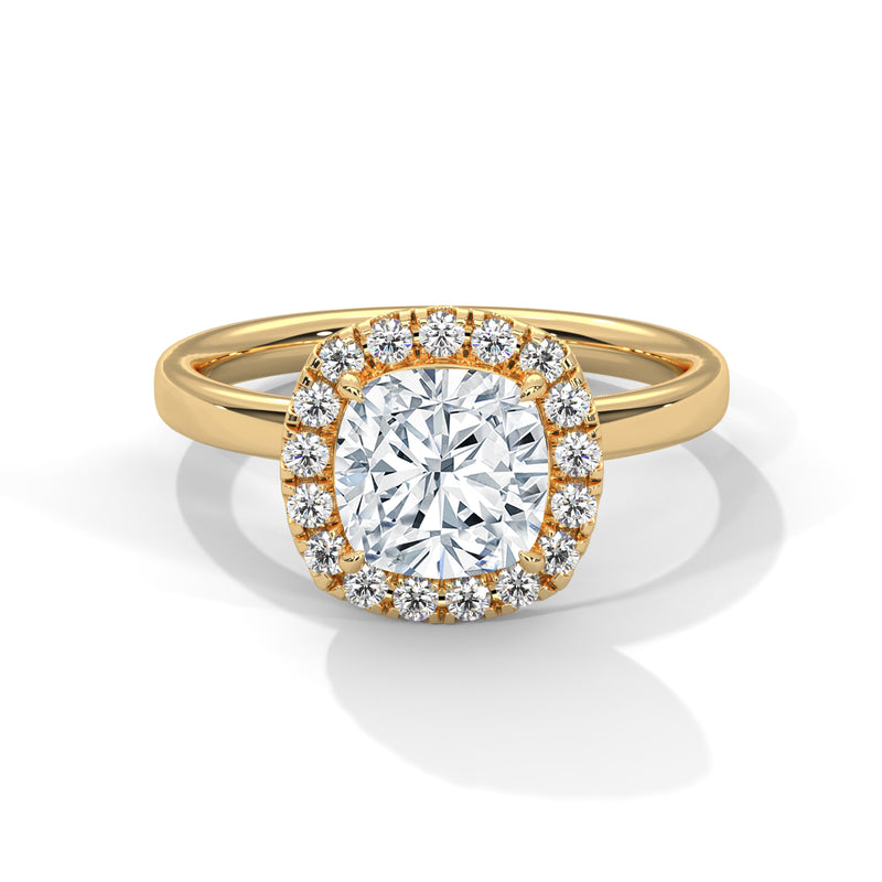14K Yellow Gold 18K Yellow Gold Cushion