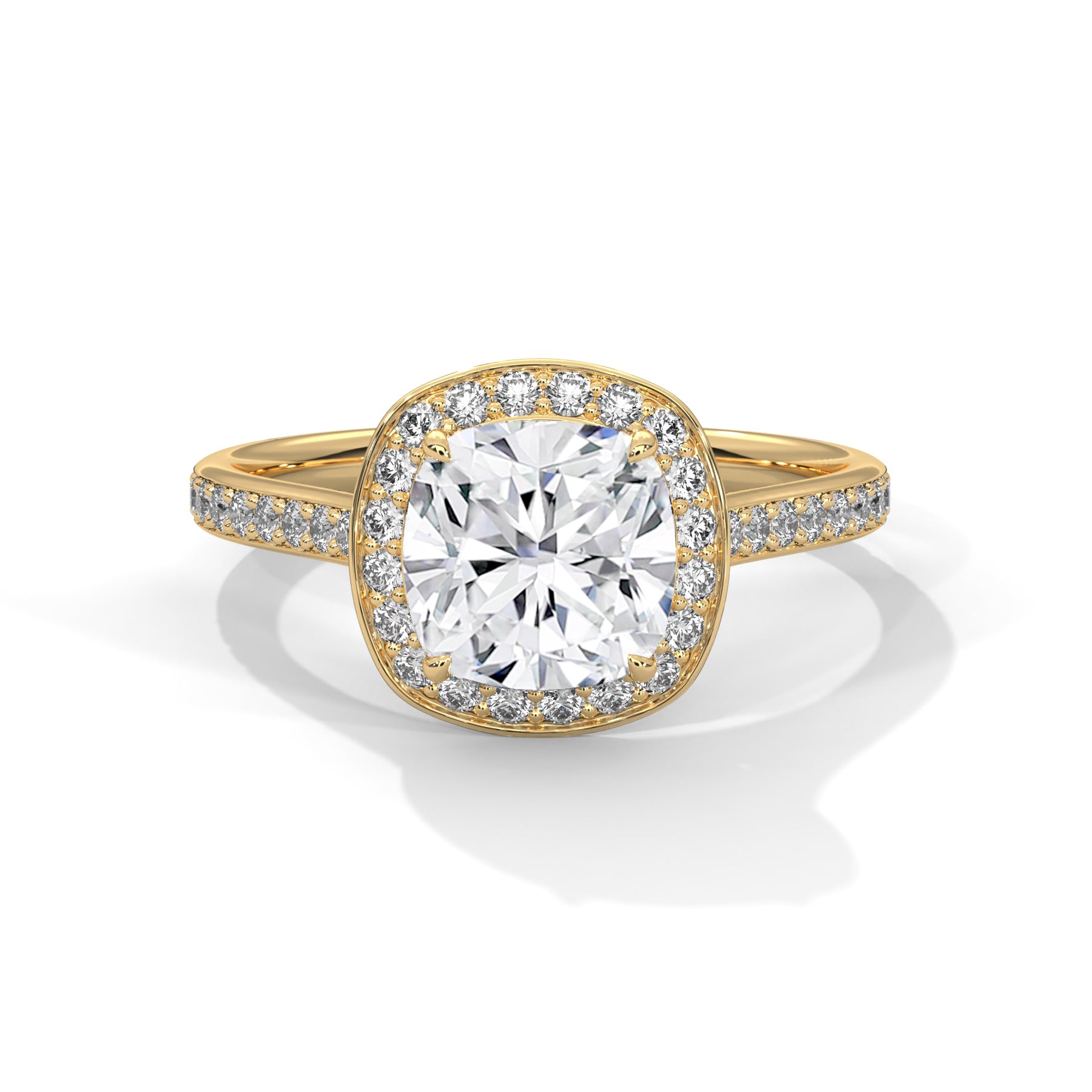 14K Yellow Gold 18K Yellow Gold Cushion