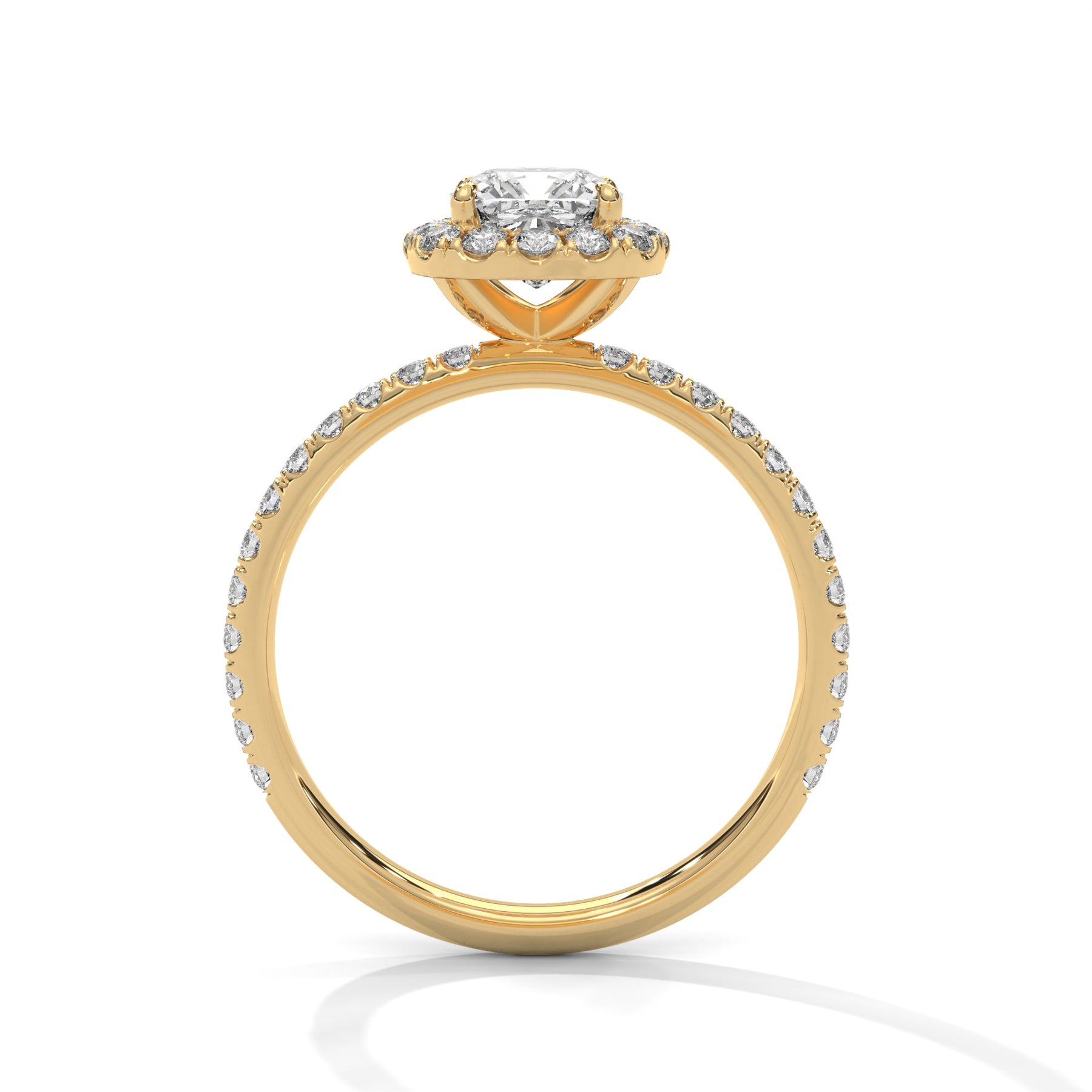 14K Yellow Gold 18K Yellow Gold Cushion