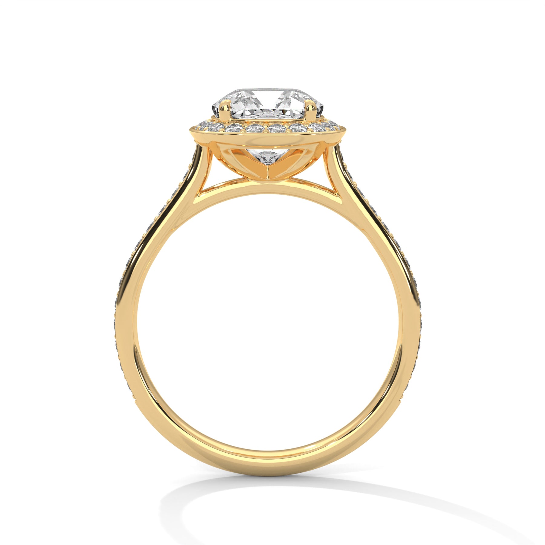 14K Yellow Gold 18K Yellow Gold Cushion