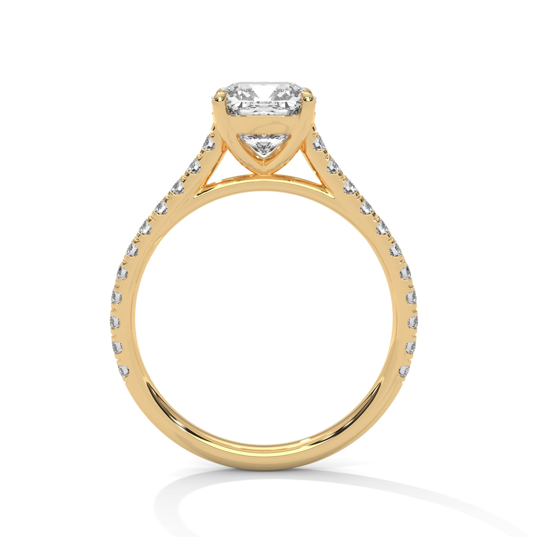 14K Yellow Gold 18K Yellow Gold Cushion