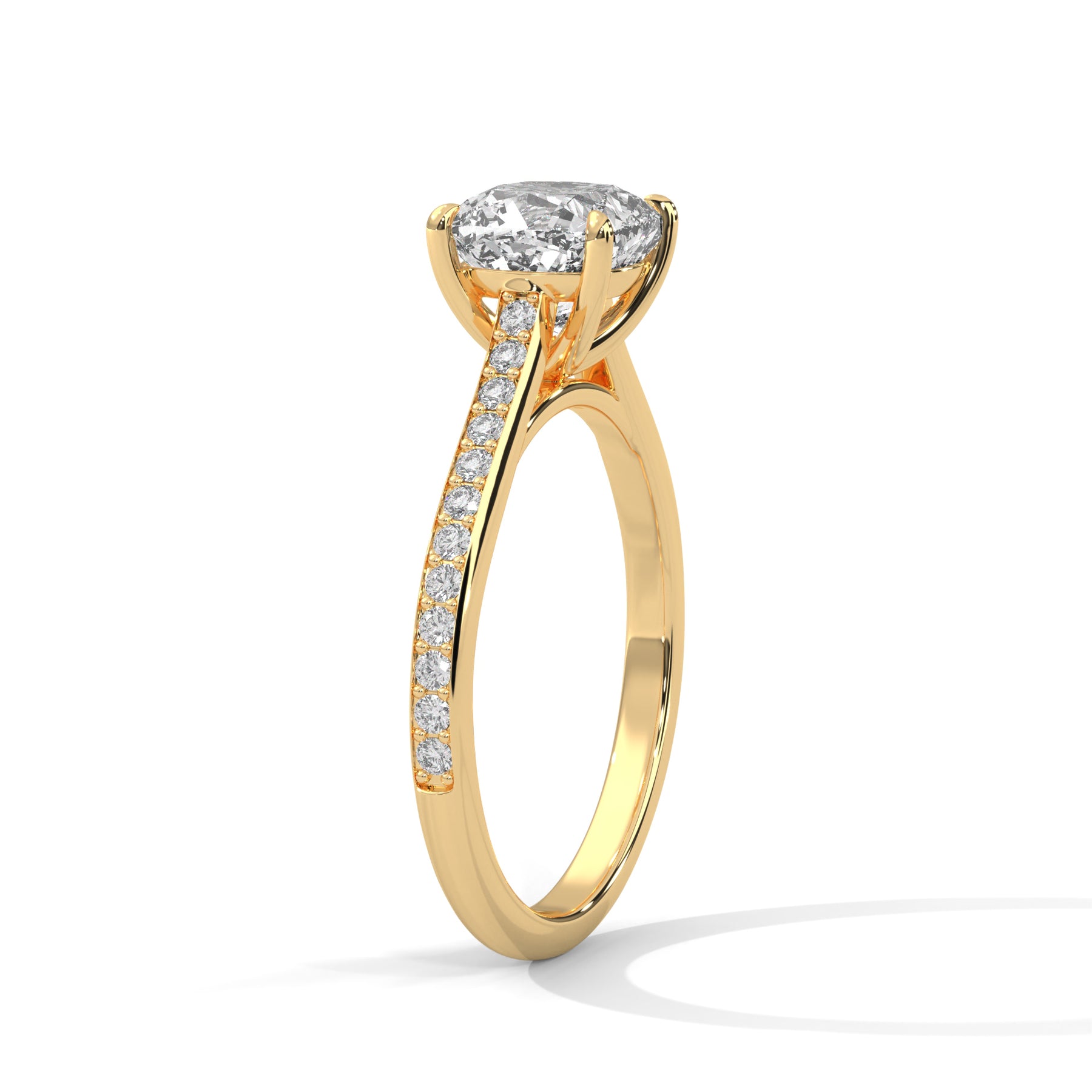 14K Yellow Gold 18K Yellow Gold Cushion