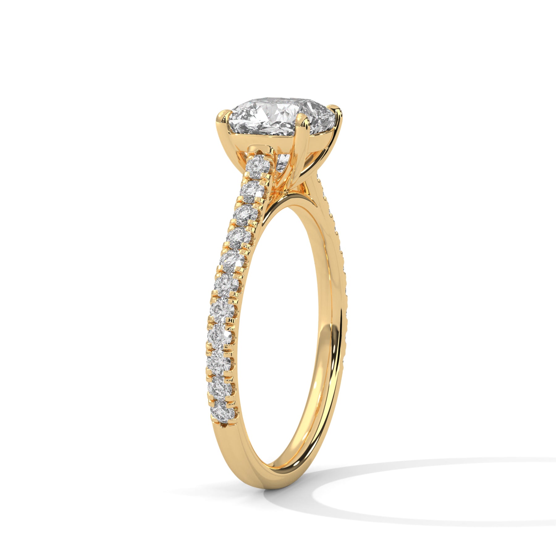 14K Yellow Gold 18K Yellow Gold Cushion