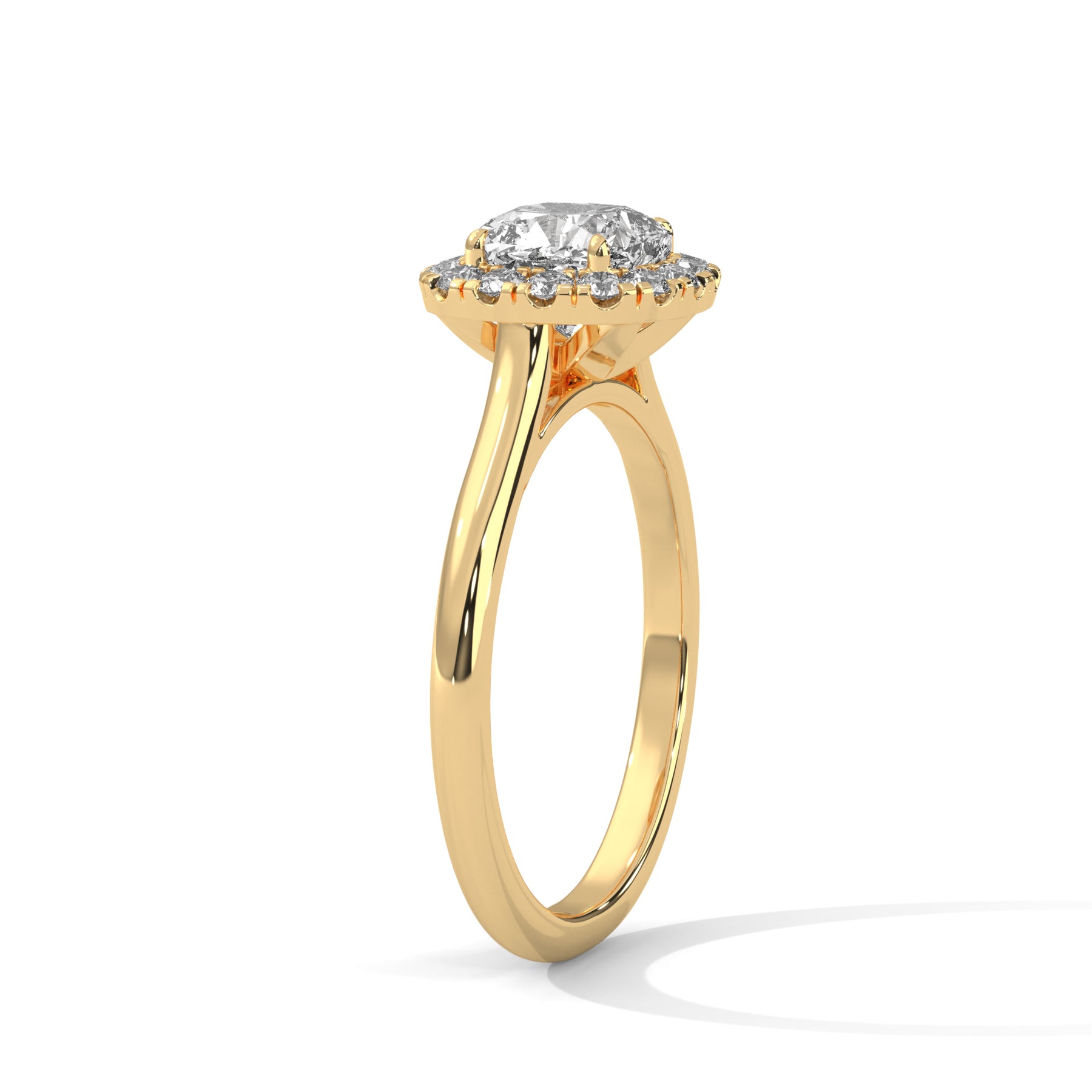 14K Yellow Gold 18K Yellow Gold Cushion