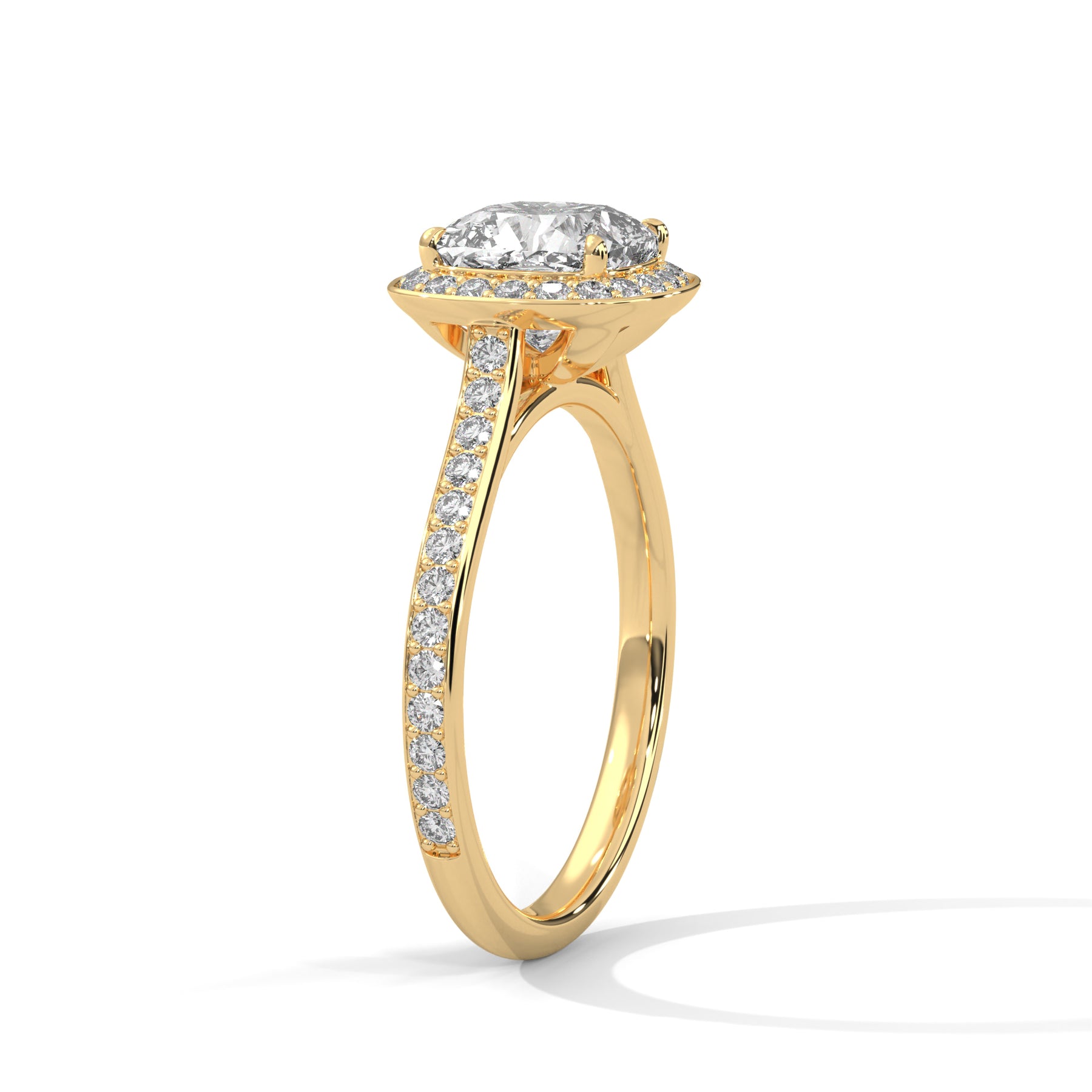 14K Yellow Gold 18K Yellow Gold Cushion