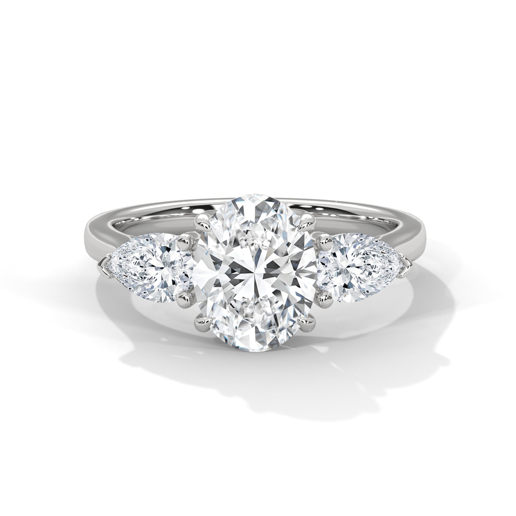 14K White Gold 18K White Gold Platinum Oval