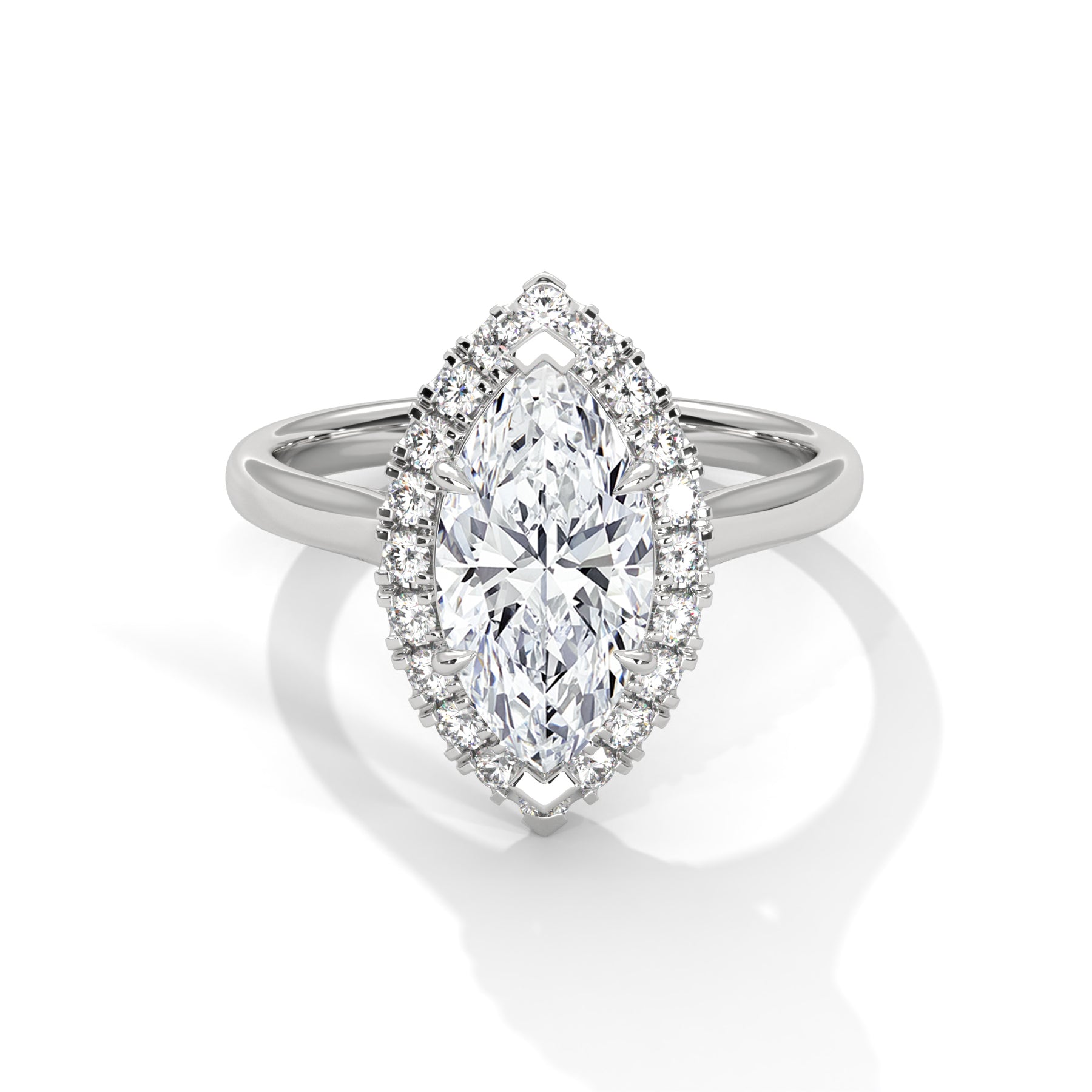 14K White Gold 18K White Gold Platinum Marquise