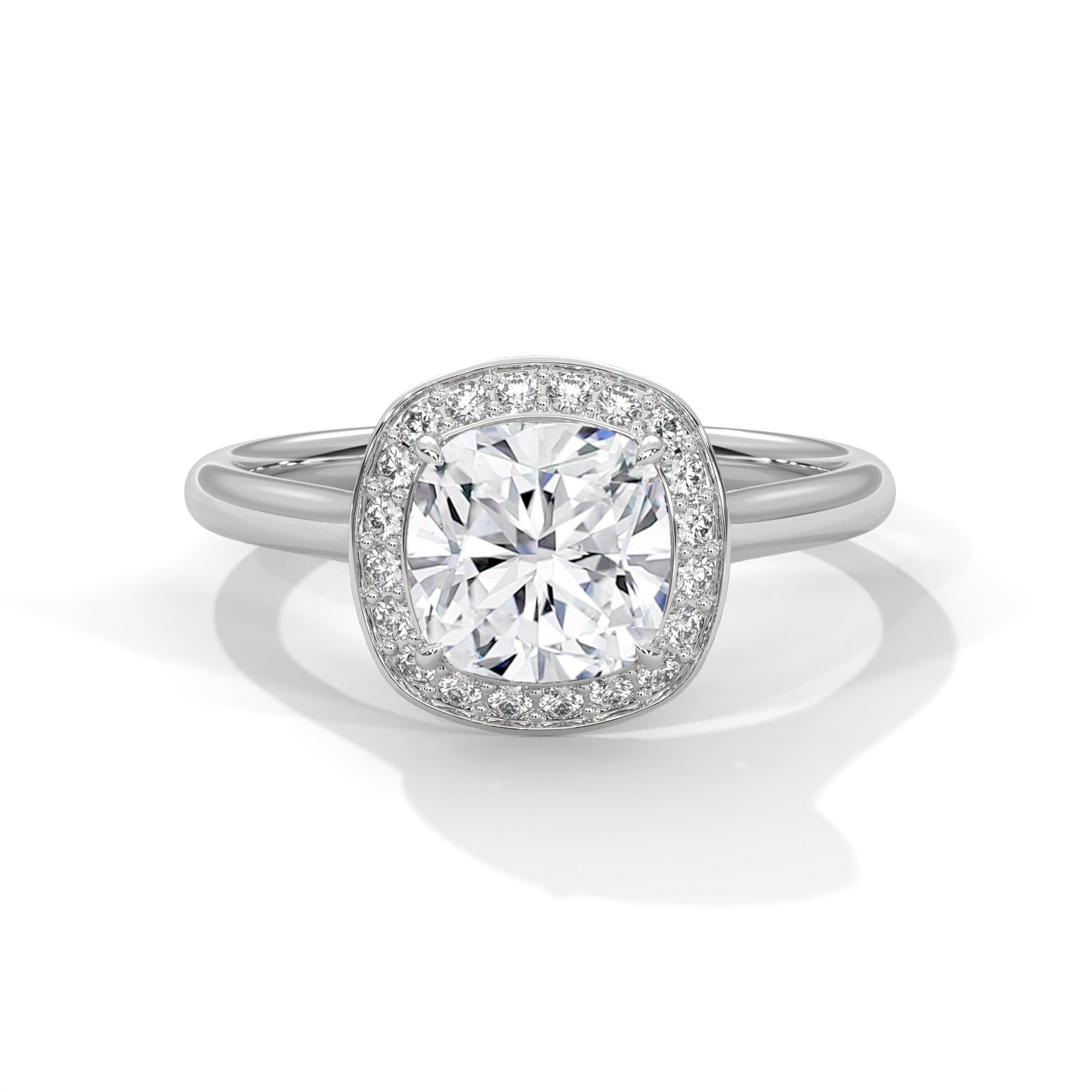 14K White Gold 18K White Gold Platinum Cushion