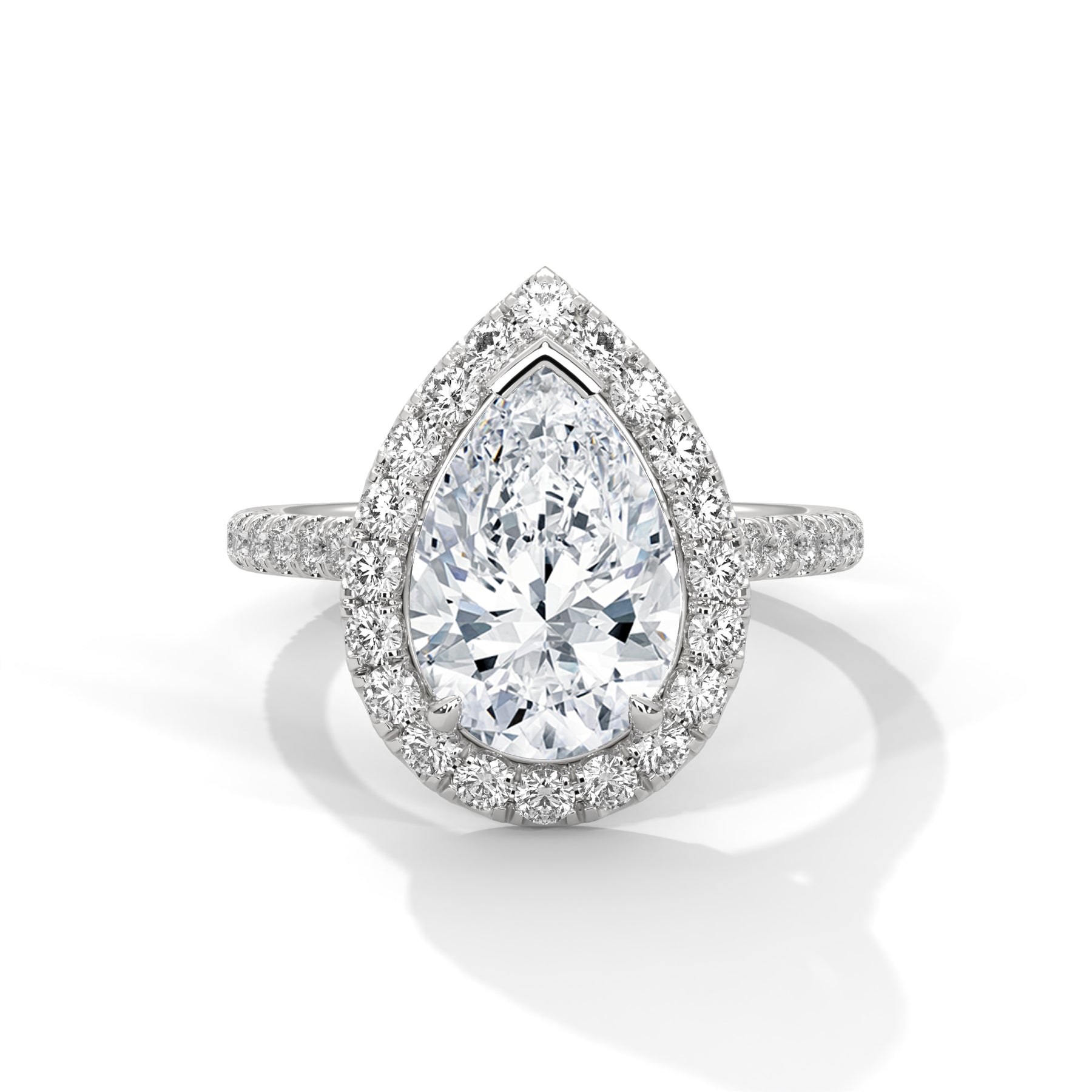 14K White Gold 18K White Gold Platinum Pear