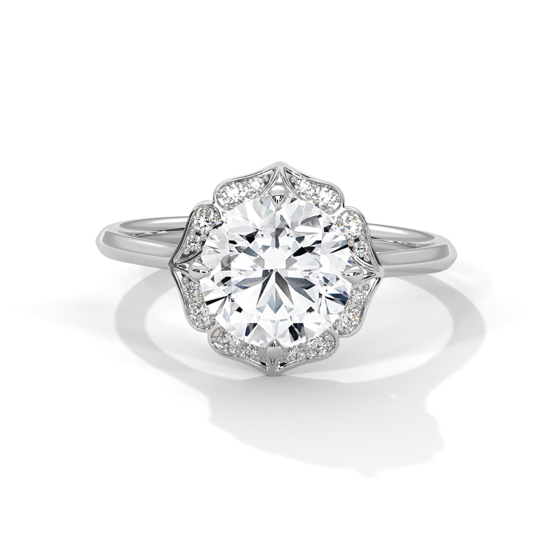 14K White Gold 18K White Gold Platinum Round