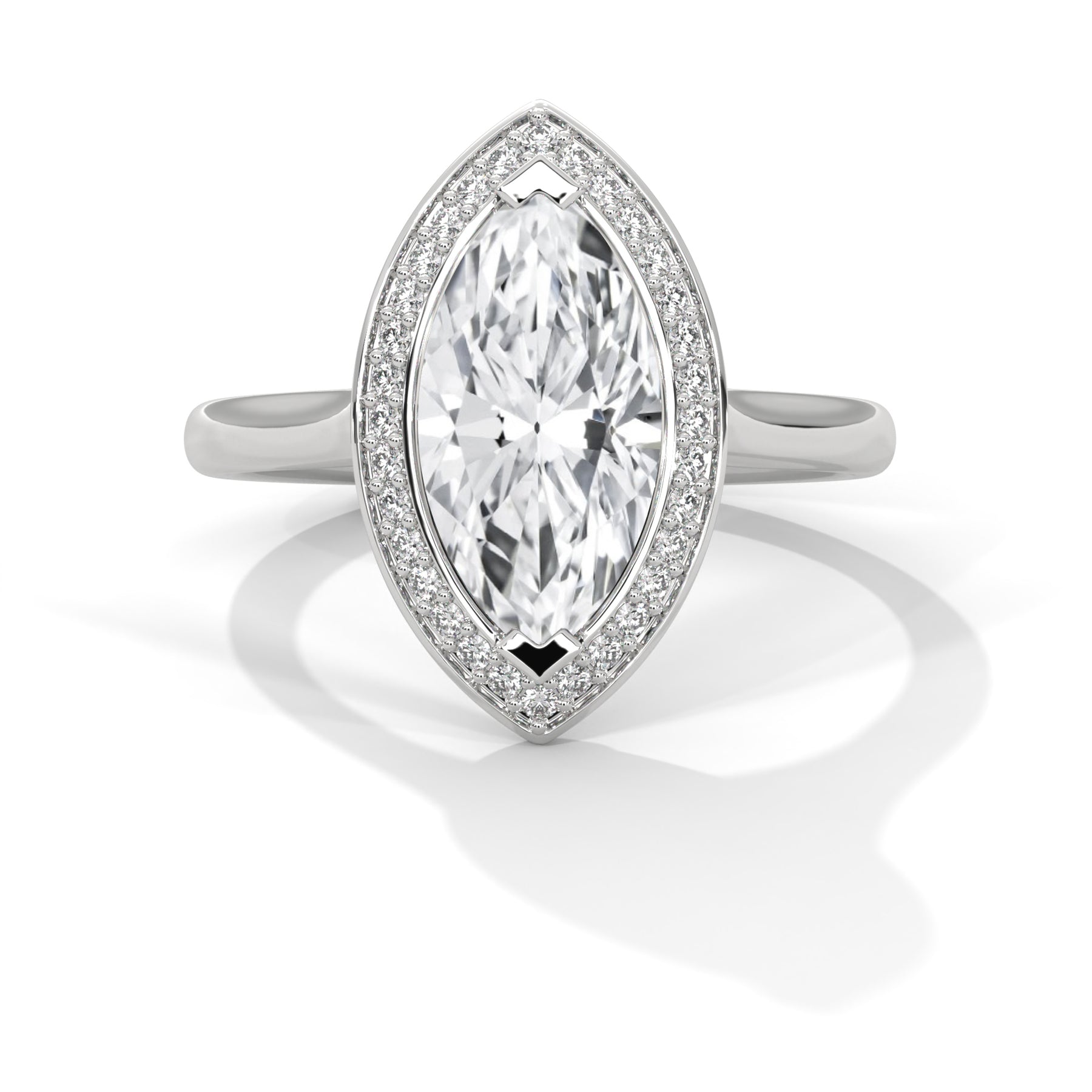 14K White Gold 18K White Gold Platinum Marquise