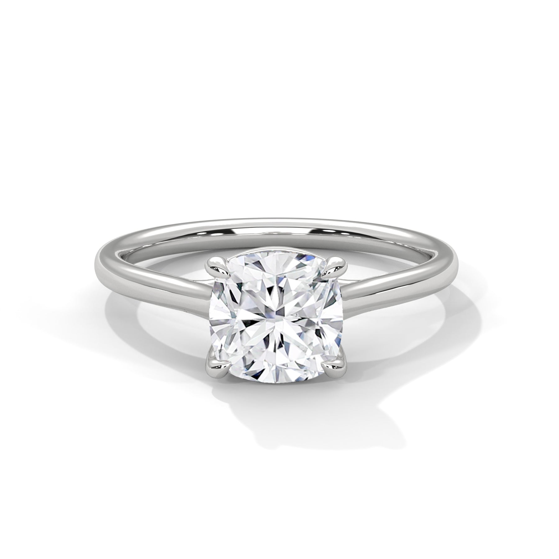 14K White Gold 18K White Gold Platinum Cushion