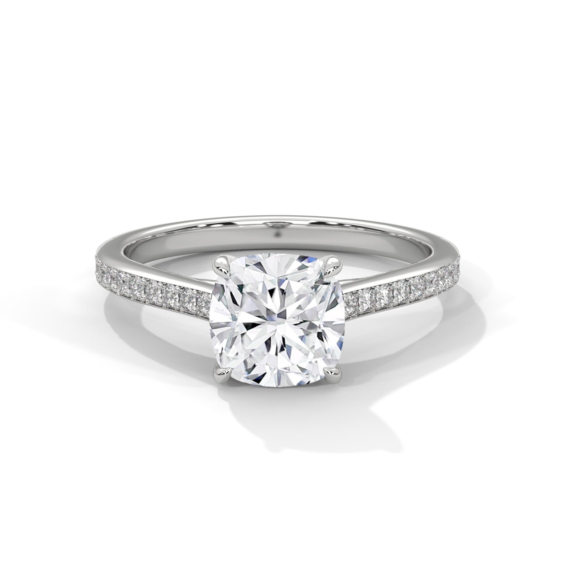 14K White Gold 18K White Gold Platinum Cushion