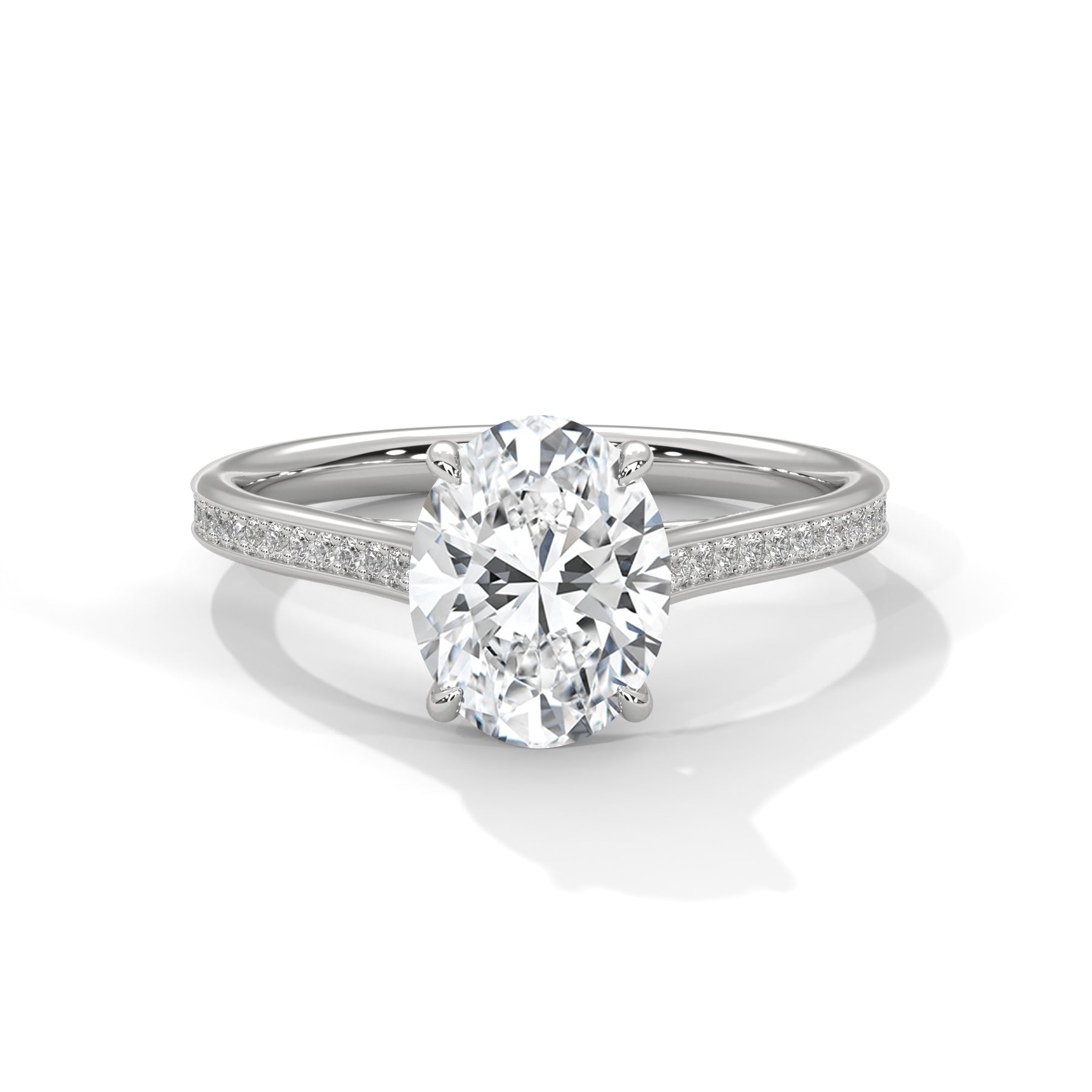 14K White Gold 18K White Gold Platinum Oval