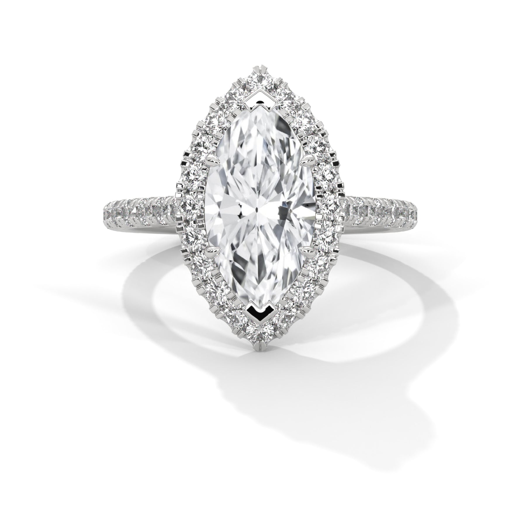14K White Gold 18K White Gold Platinum Marquise