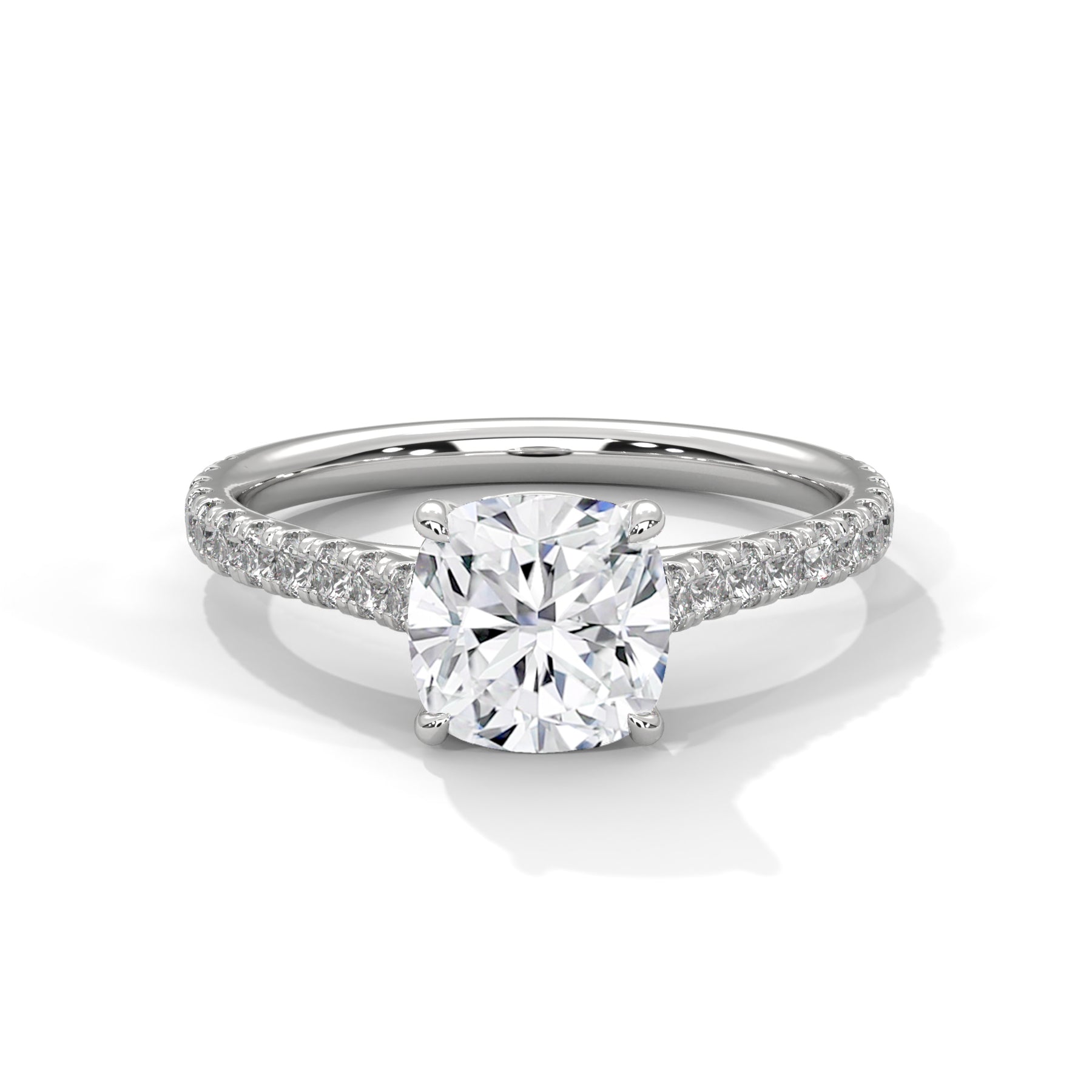 14K White Gold 18K White Gold Platinum Cushion