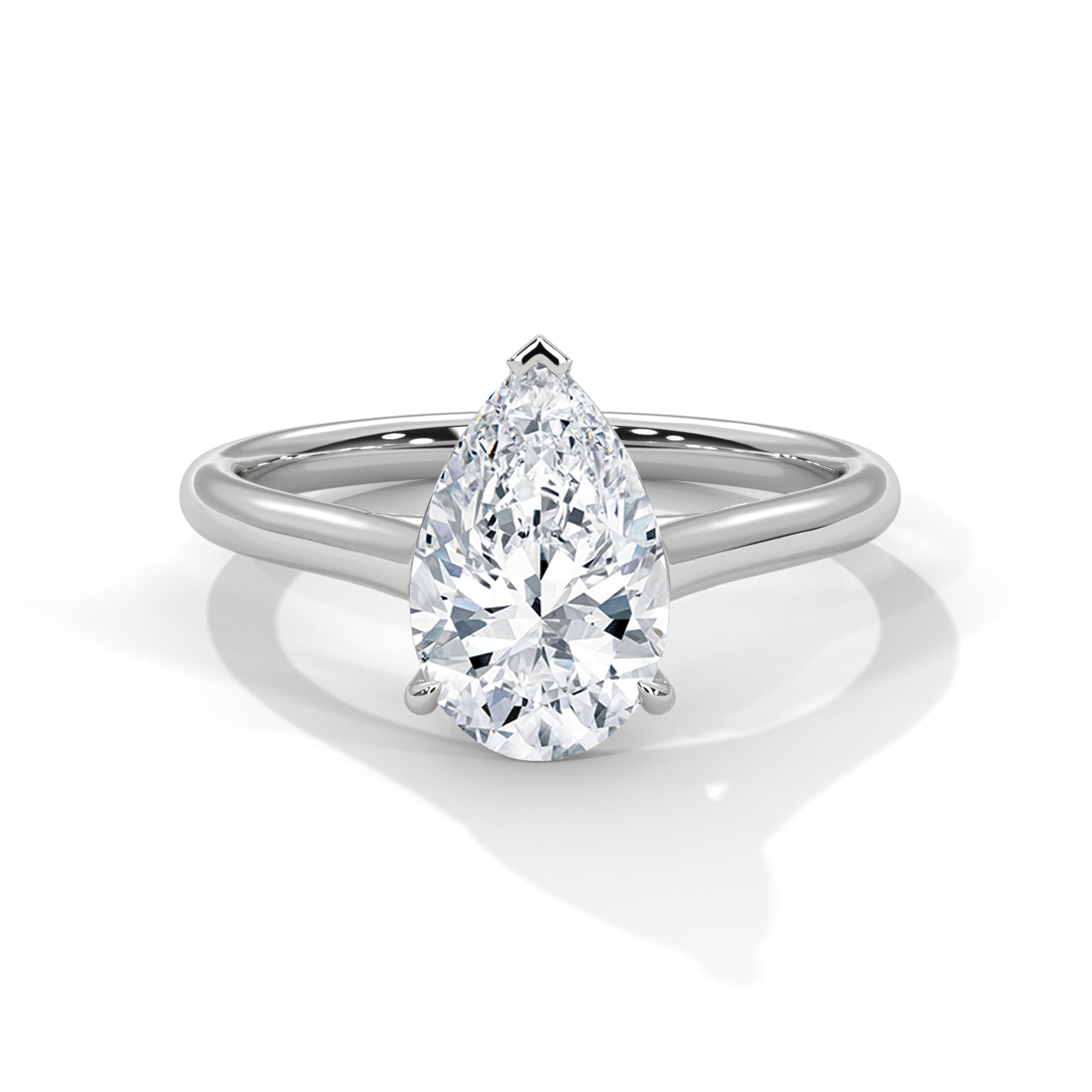 14K White Gold 18K White Gold Platinum Pear