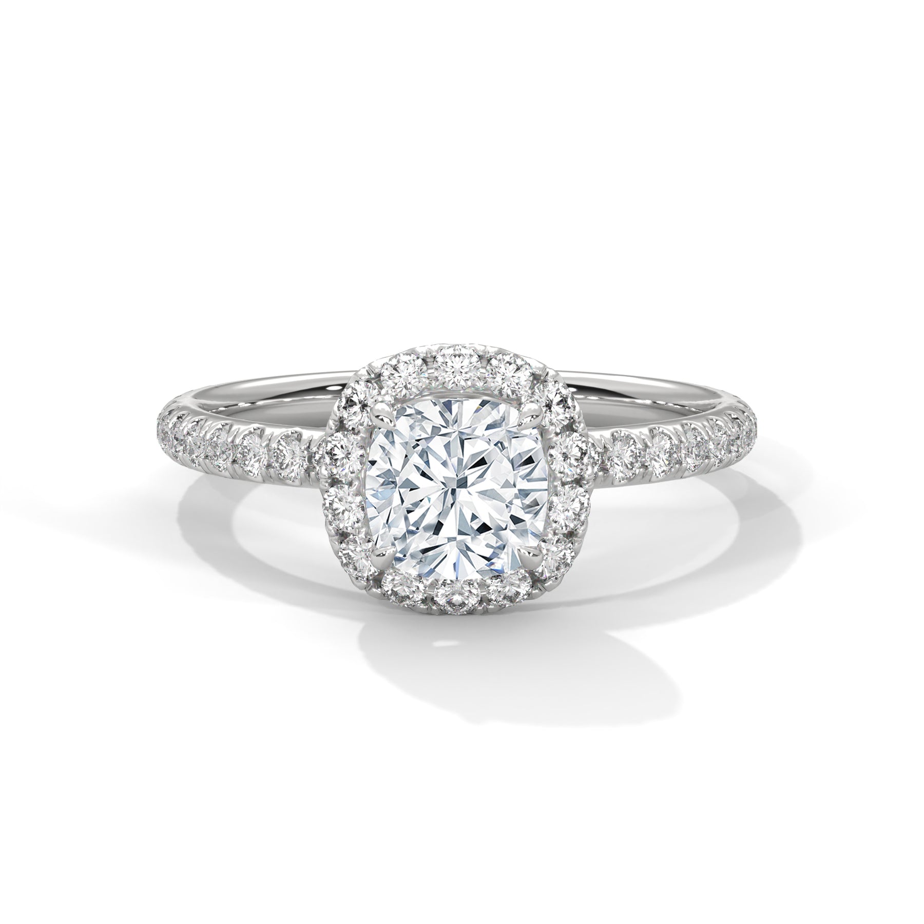14K White Gold 18K White Gold Platinum Cushion