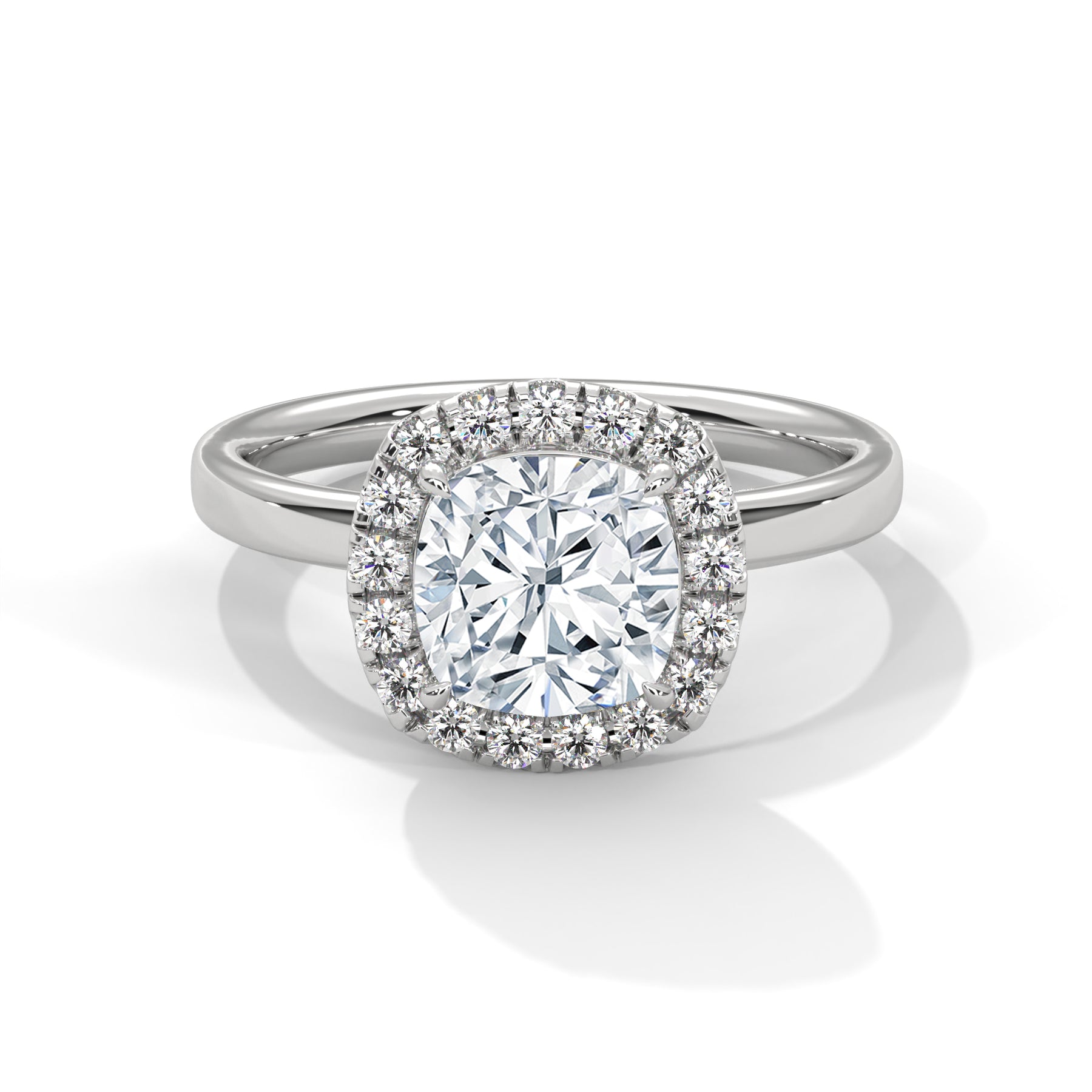 14K White Gold 18K White Gold Platinum Cushion