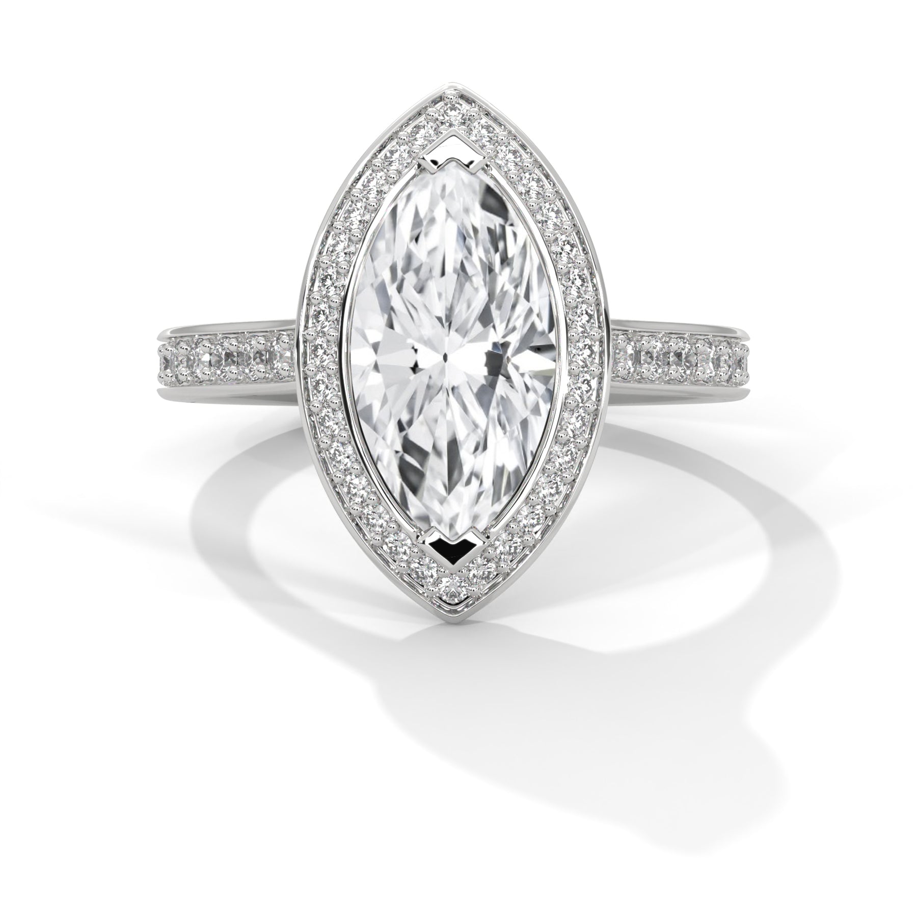 14K White Gold 18K White Gold Platinum Marquise