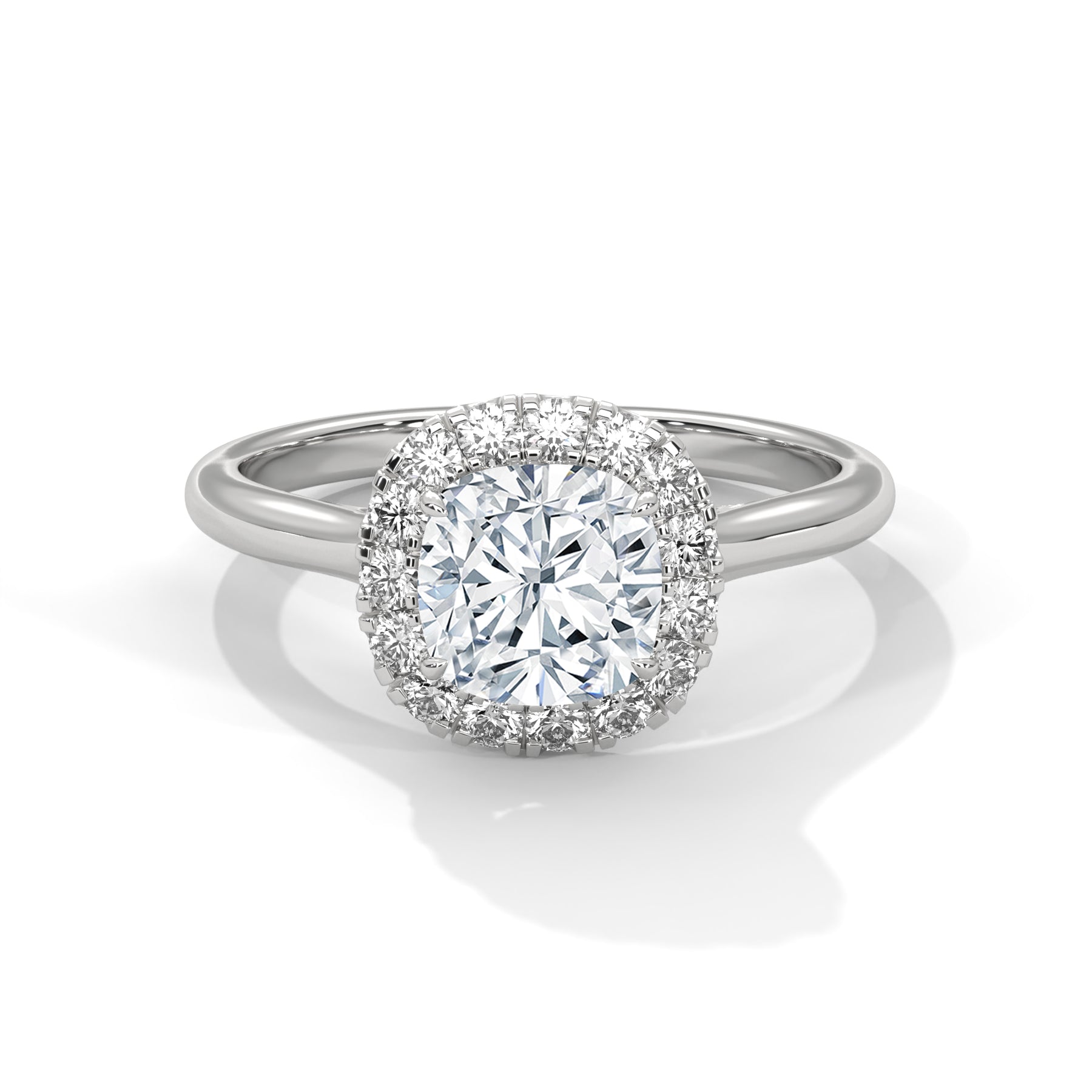 14K White Gold 18K White Gold Platinum Cushion