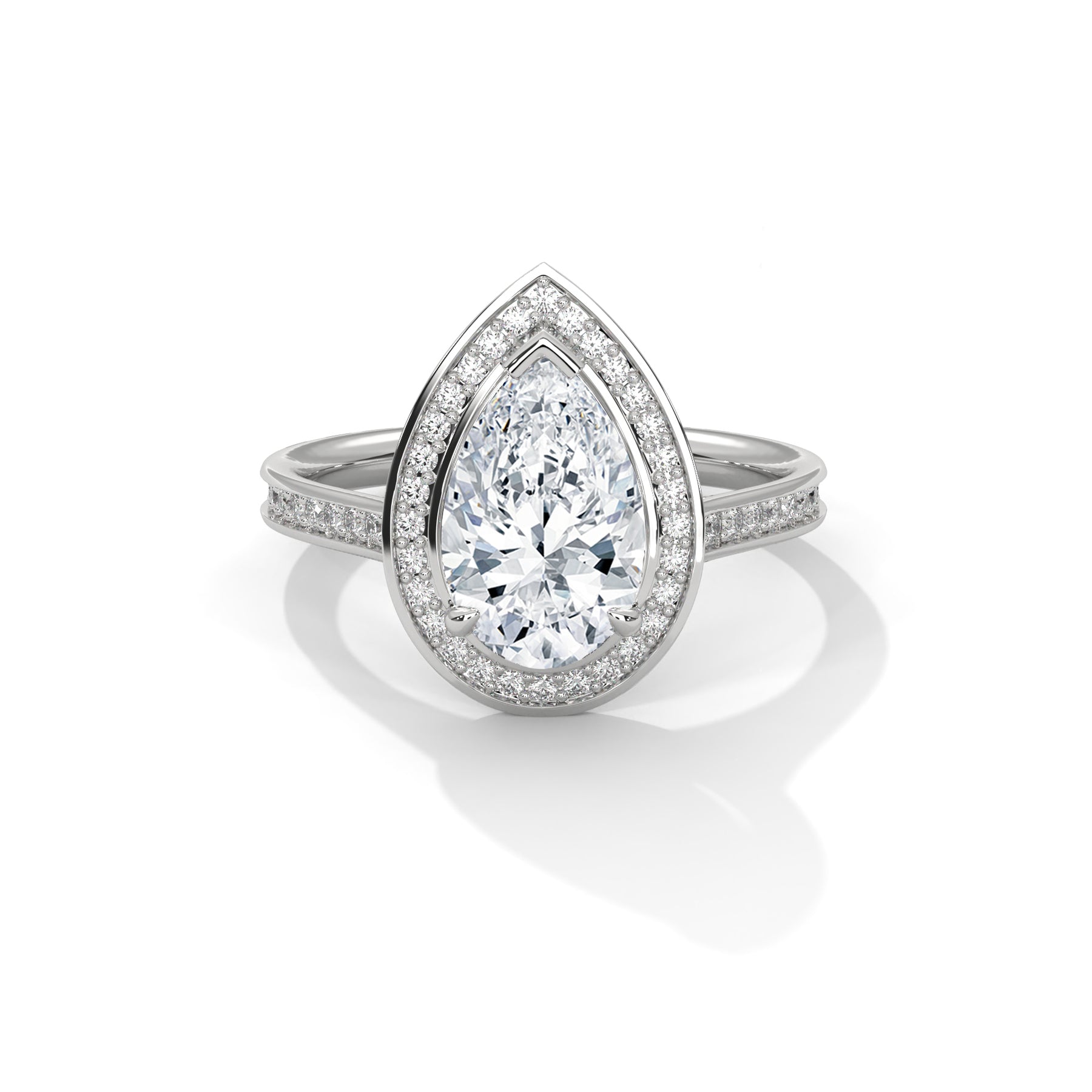 14K White Gold 18K White Gold Platinum Pear