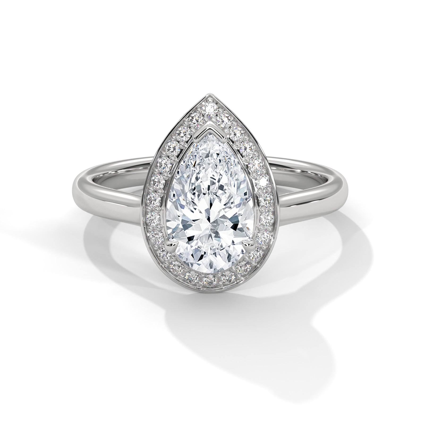 14K White Gold 18K White Gold Platinum Pear