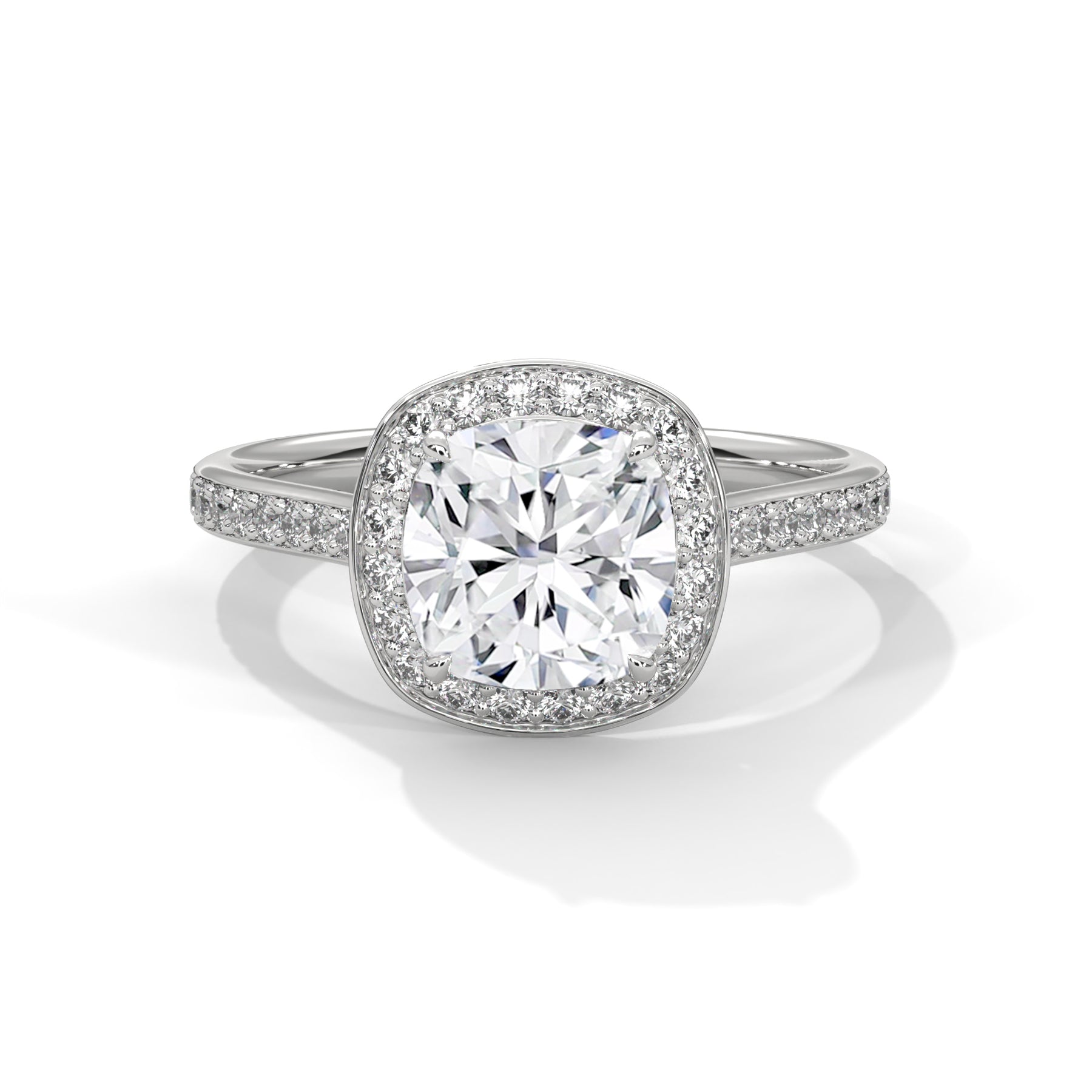 14K White Gold 18K White Gold Platinum Cushion