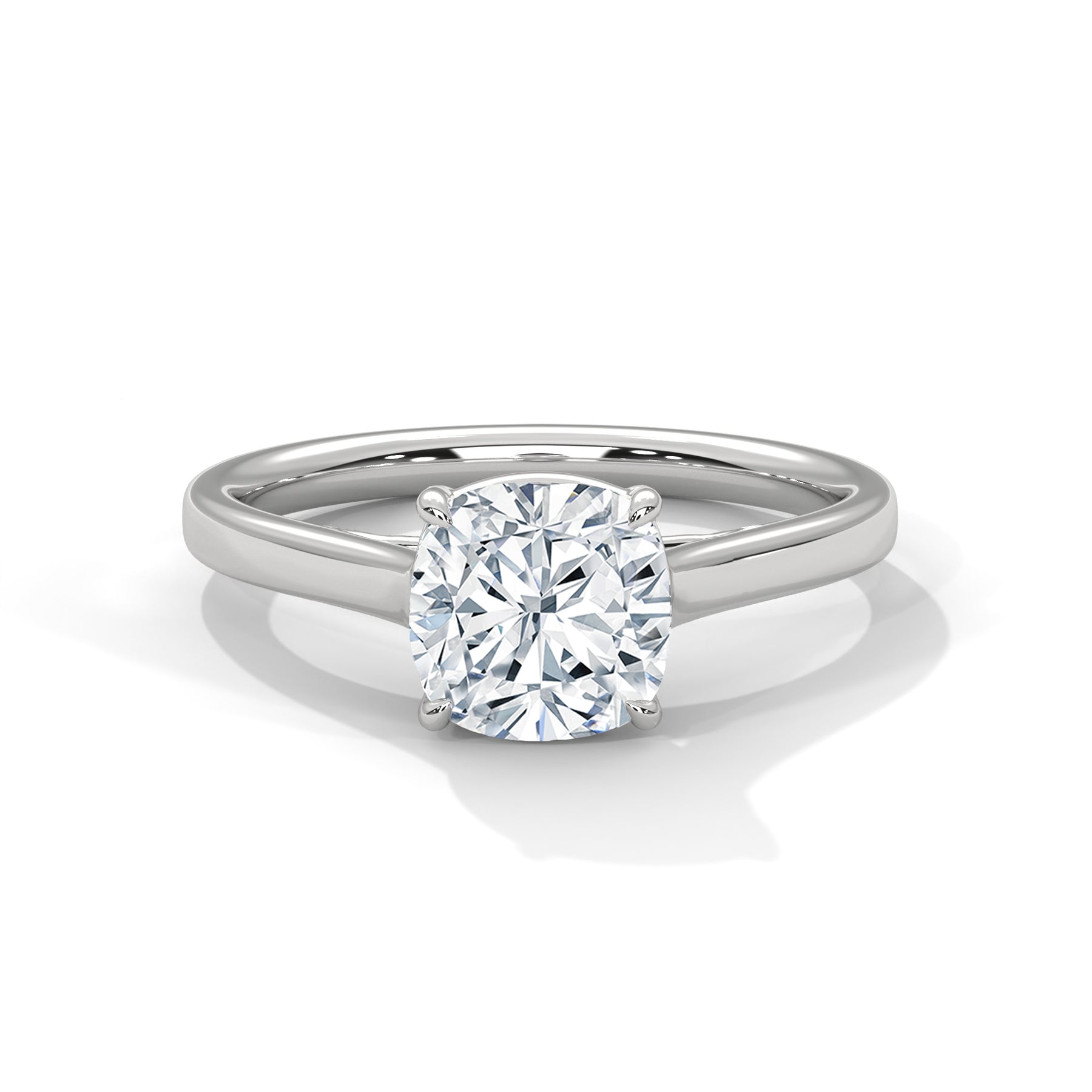 14K White Gold 18K White Gold Platinum Cushion