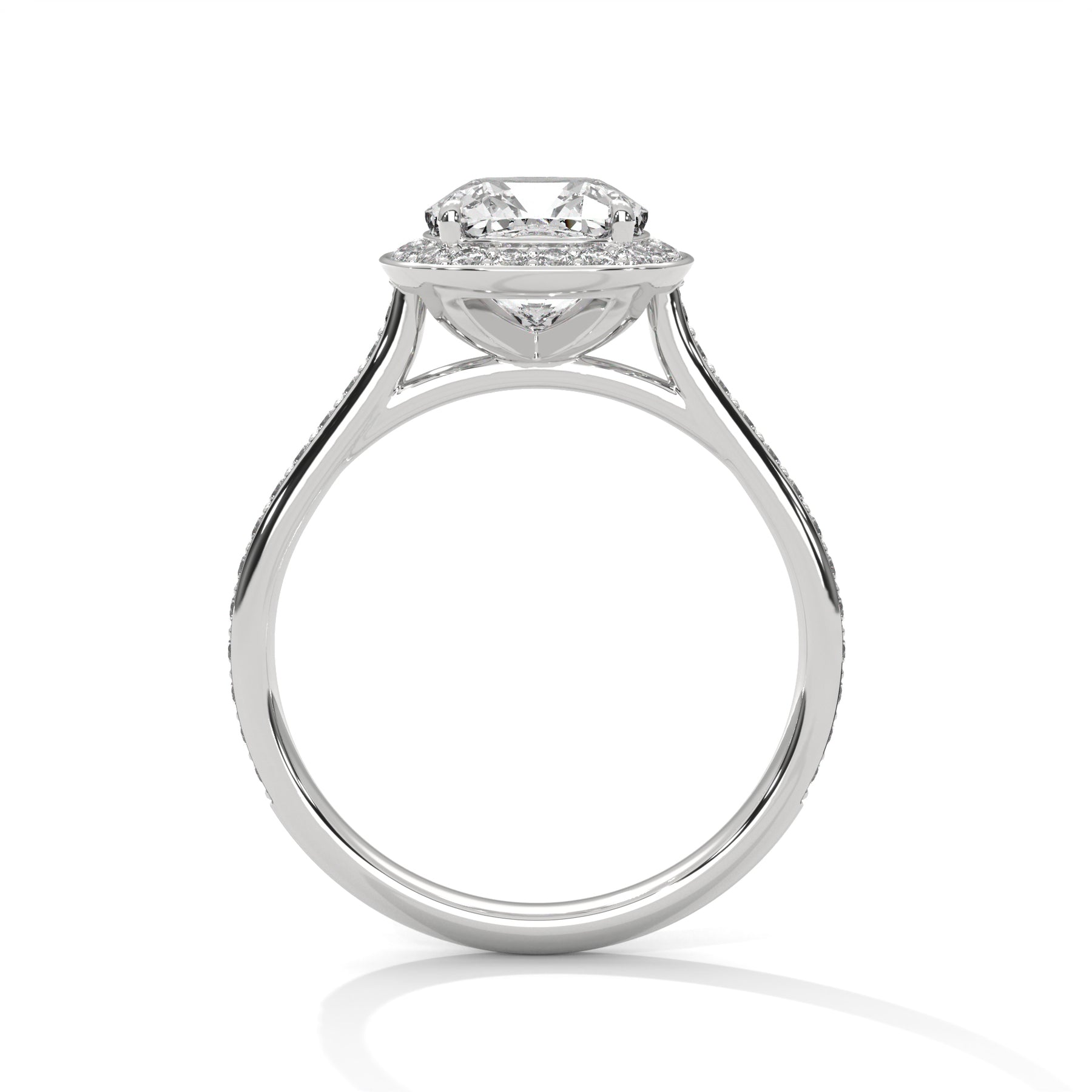 14K White Gold 18K White Gold Platinum Cushion
