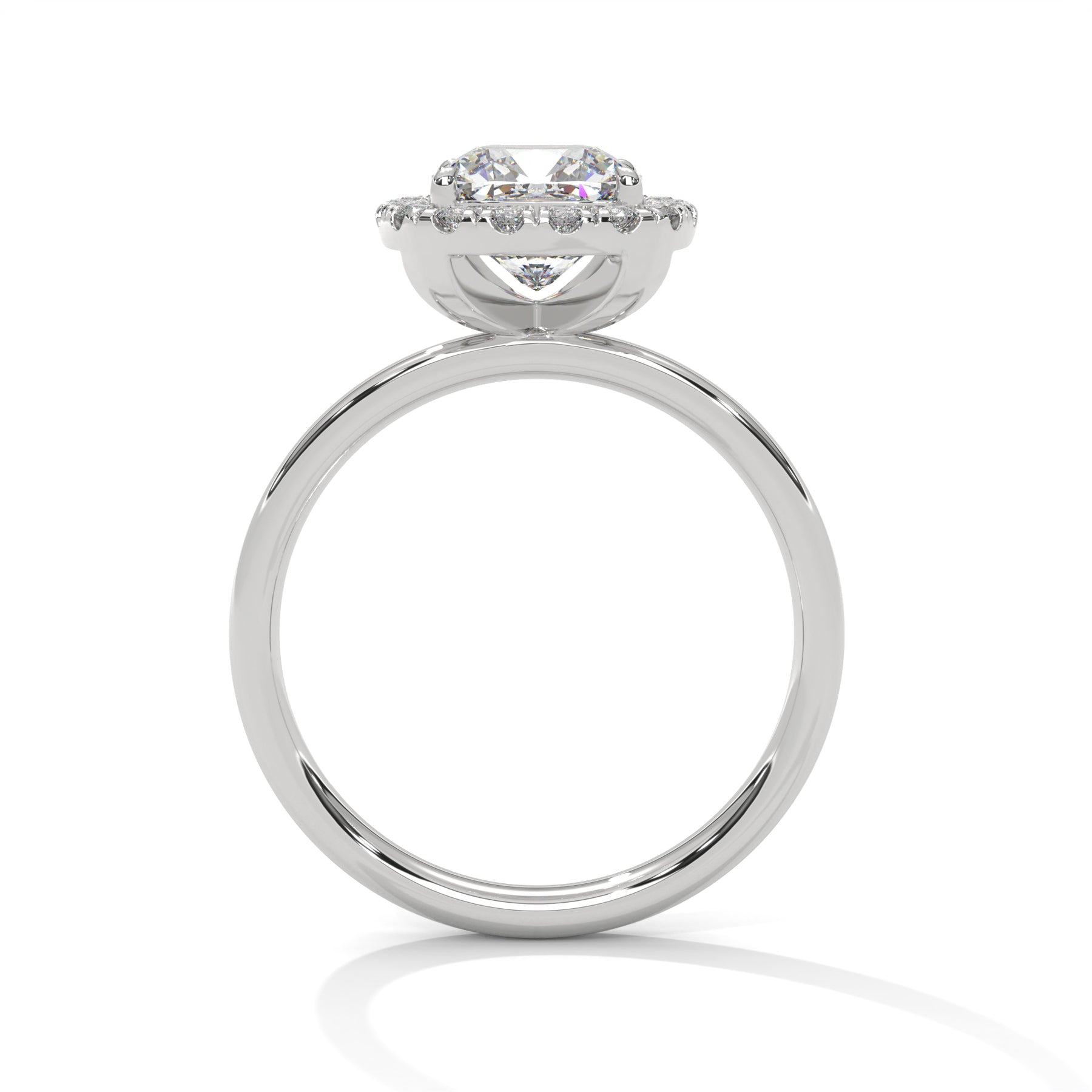 14K White Gold 18K White Gold Platinum Cushion