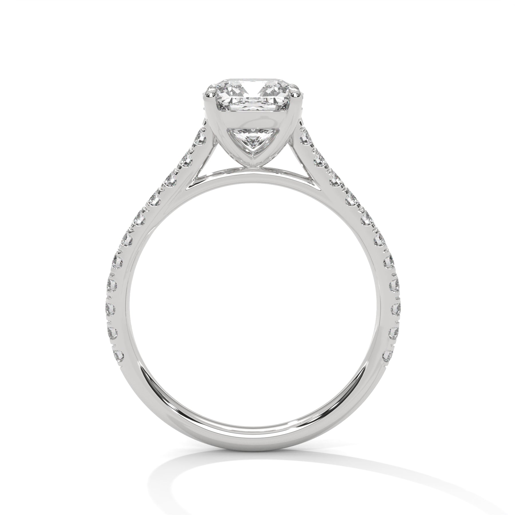 14K White Gold 18K White Gold Platinum Cushion
