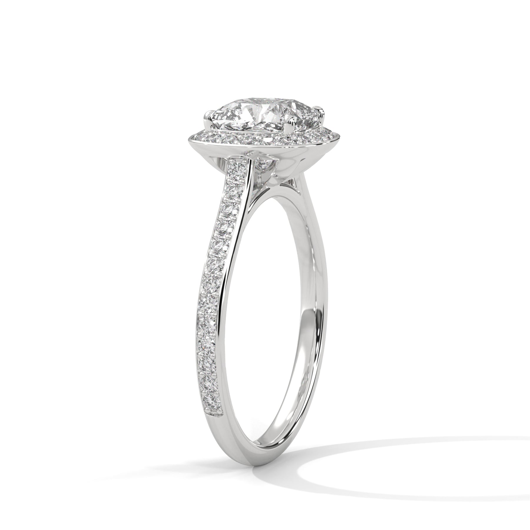 14K White Gold 18K White Gold Platinum Cushion