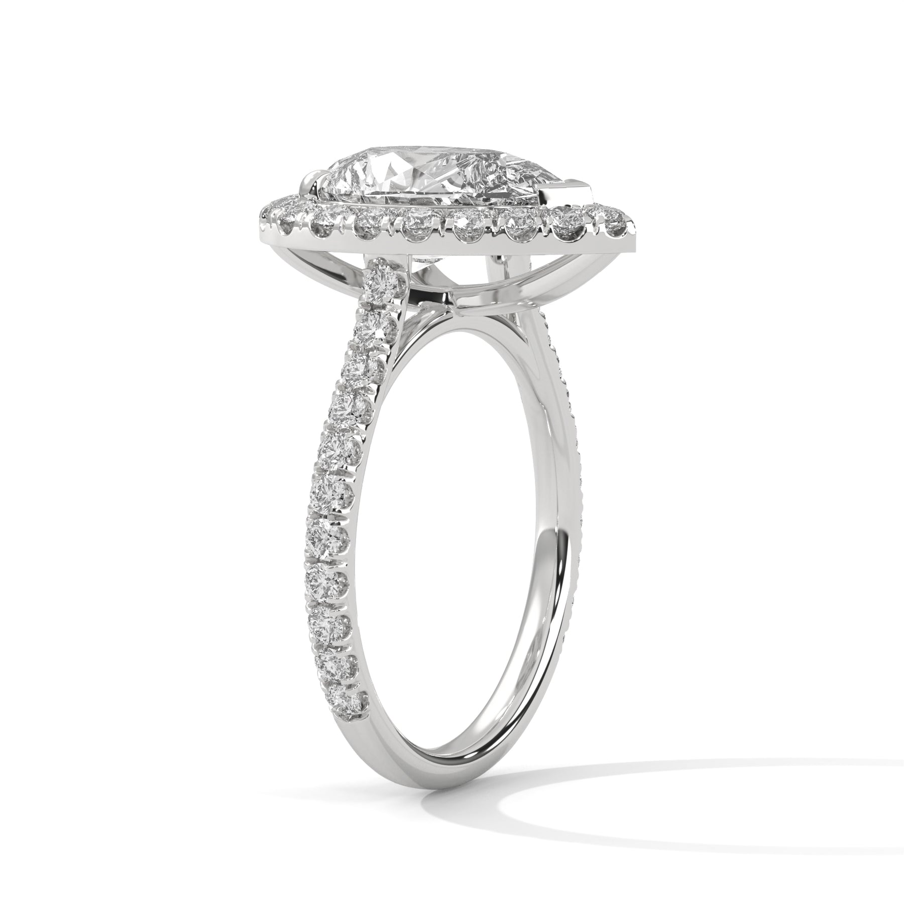 14K White Gold 18K White Gold Platinum Pear
