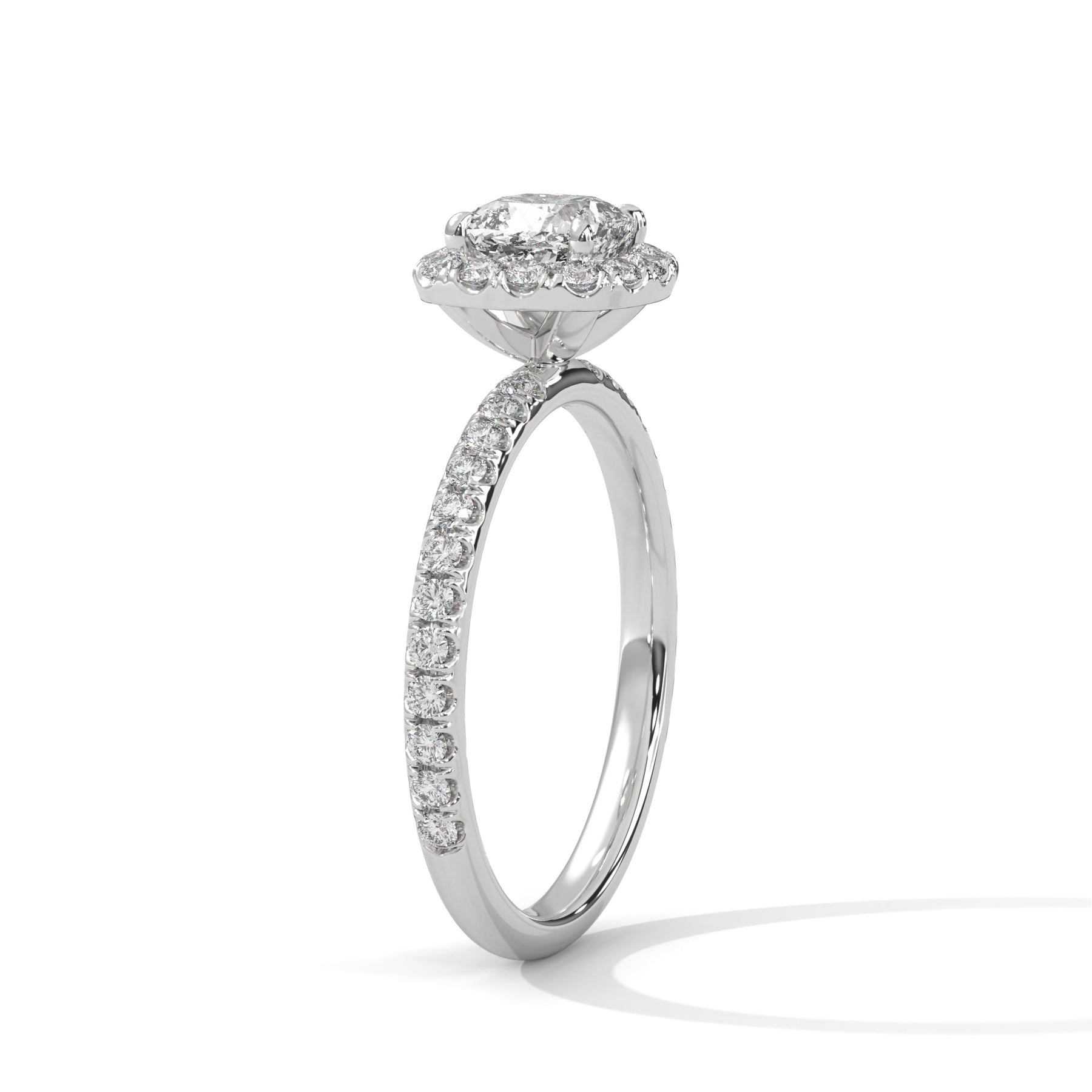 14K White Gold 18K White Gold Platinum Cushion