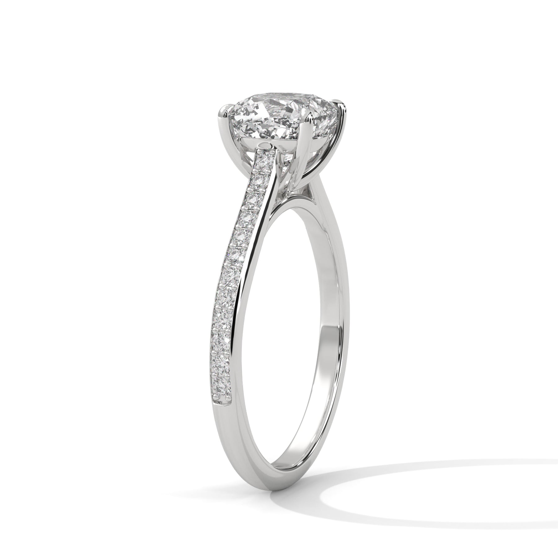 14K White Gold 18K White Gold Platinum Cushion