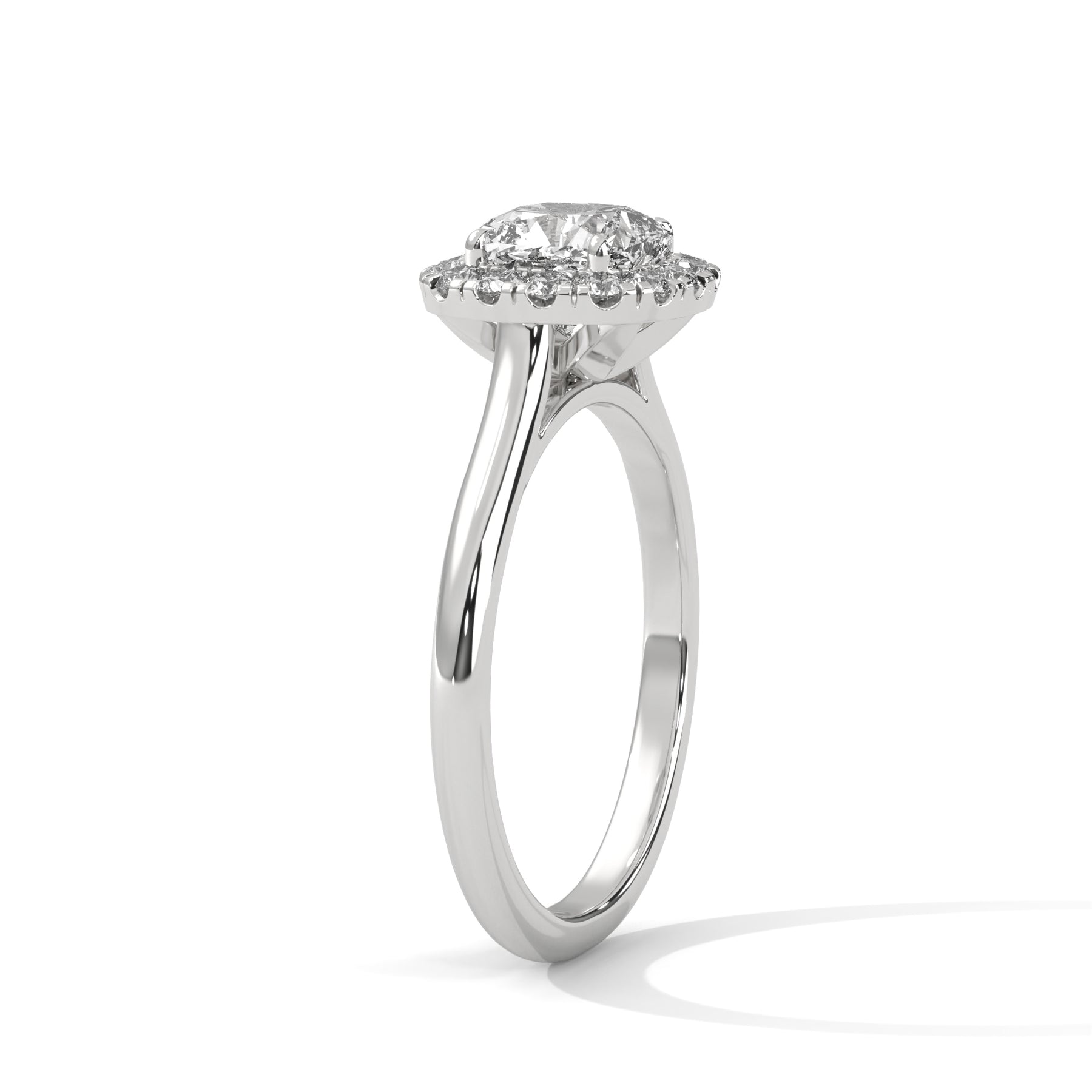 14K White Gold 18K White Gold Platinum Cushion