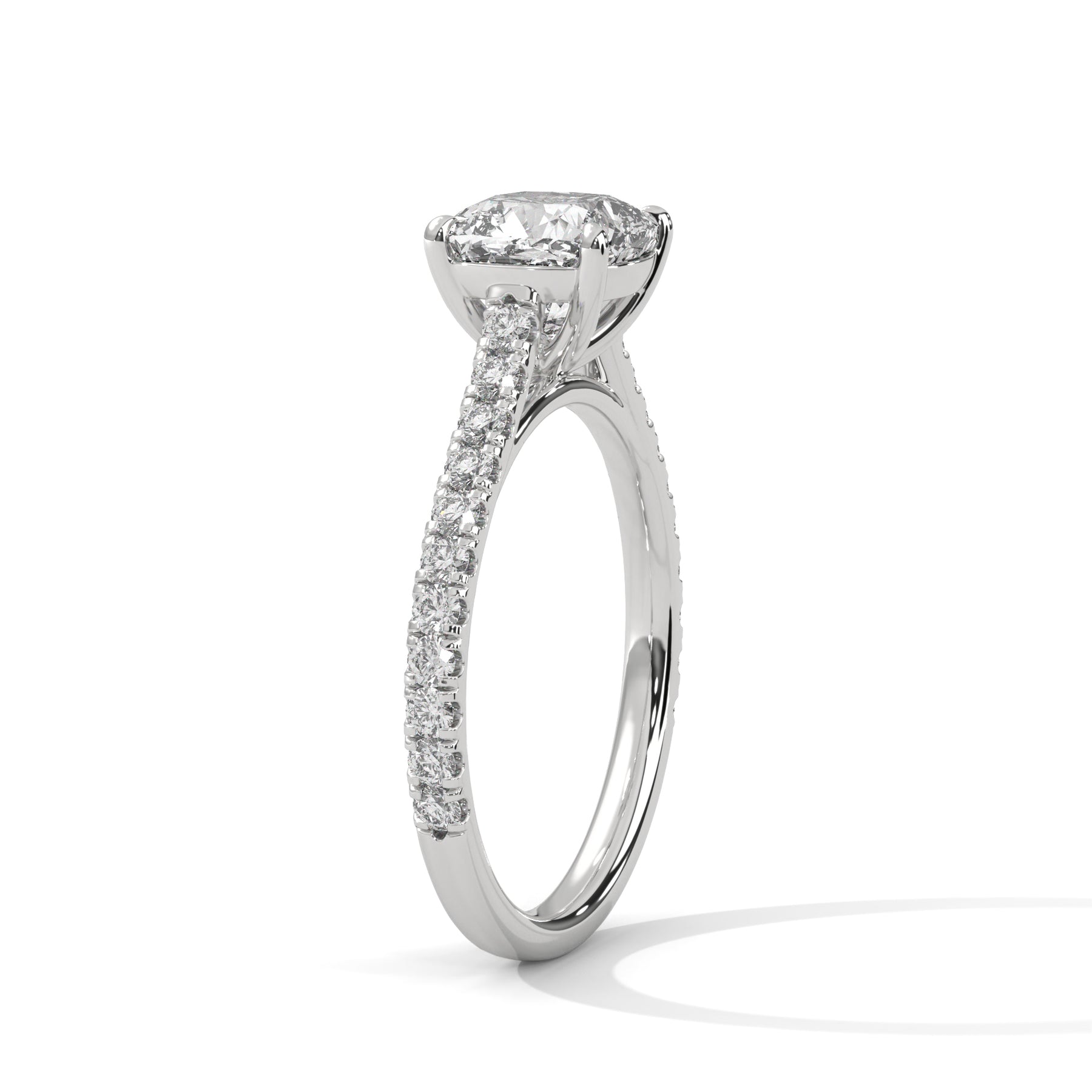 14K White Gold 18K White Gold Platinum Cushion