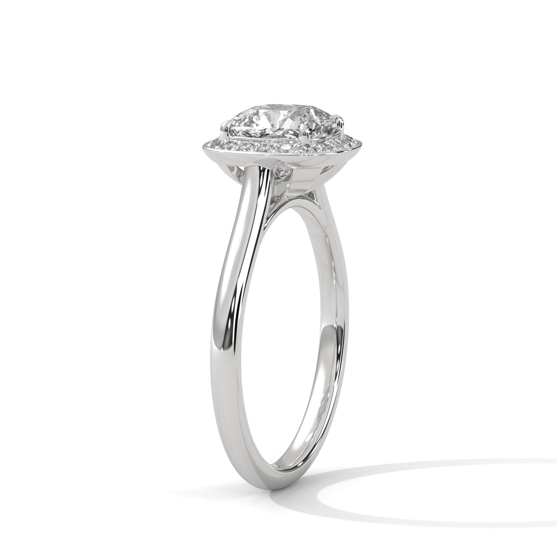 14K White Gold 18K White Gold Platinum Cushion