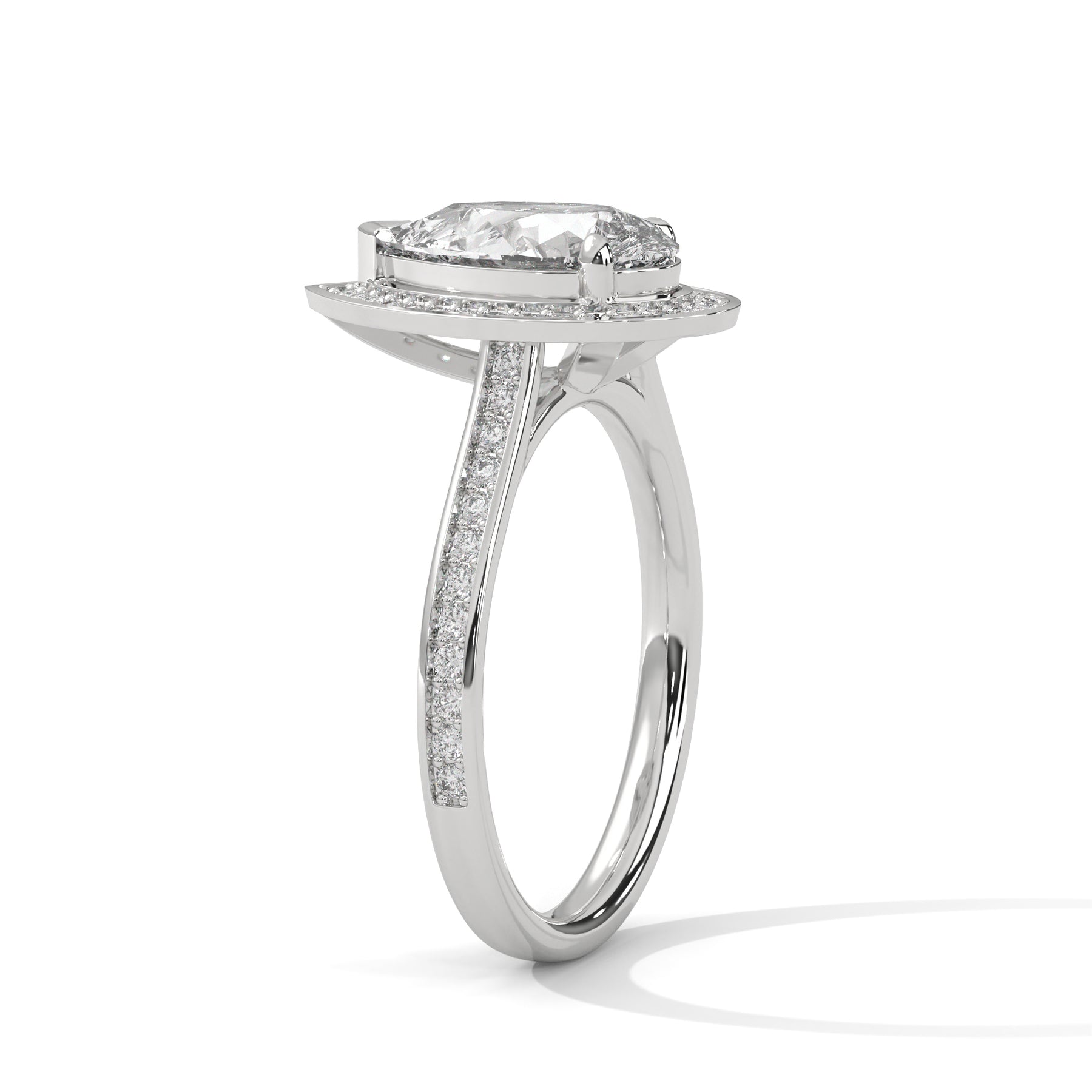 14K White Gold 18K White Gold Platinum Pear